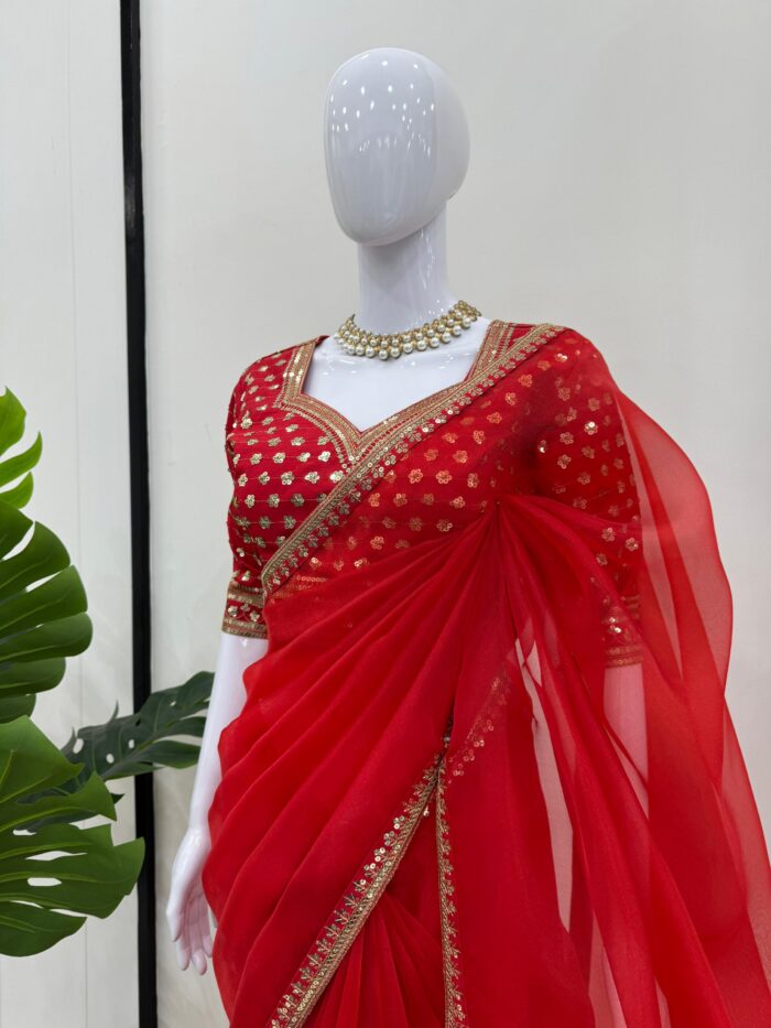 Designer but Decent Bridal Saree - Image 7
