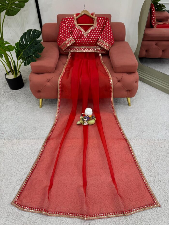 Designer but Decent Bridal Saree - Image 6