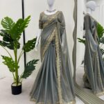 Shiny Embroidered Saree