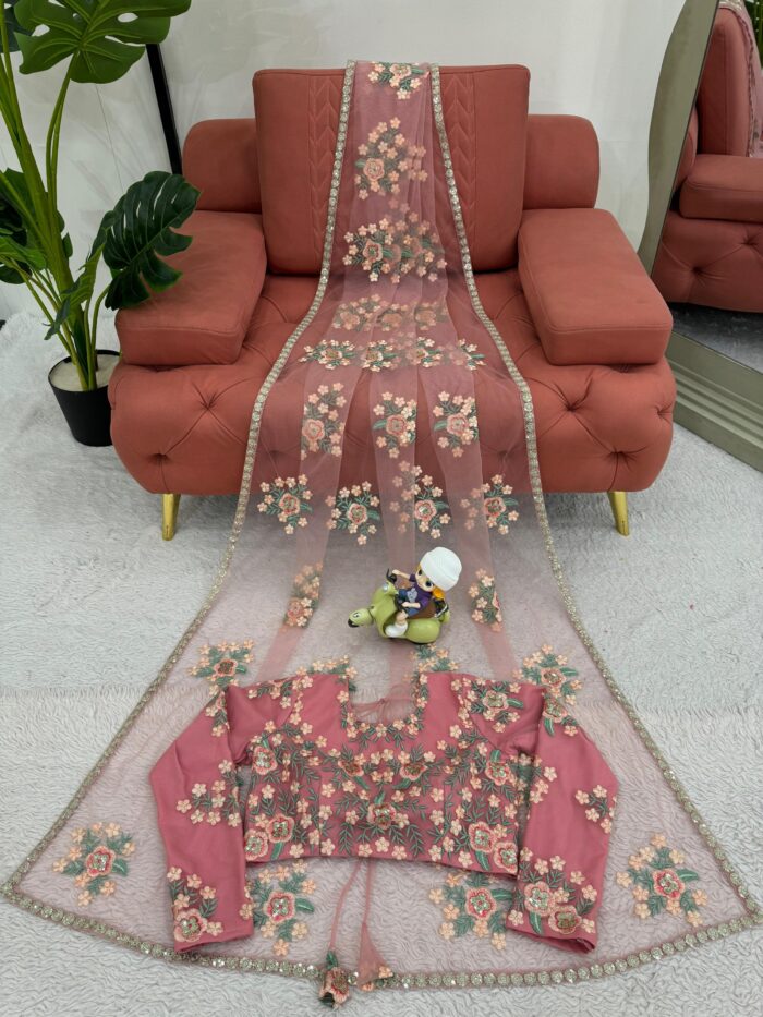 Designer Embroidered Saree - Image 6