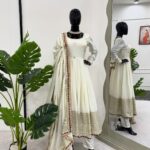 Off White Anarkali Set