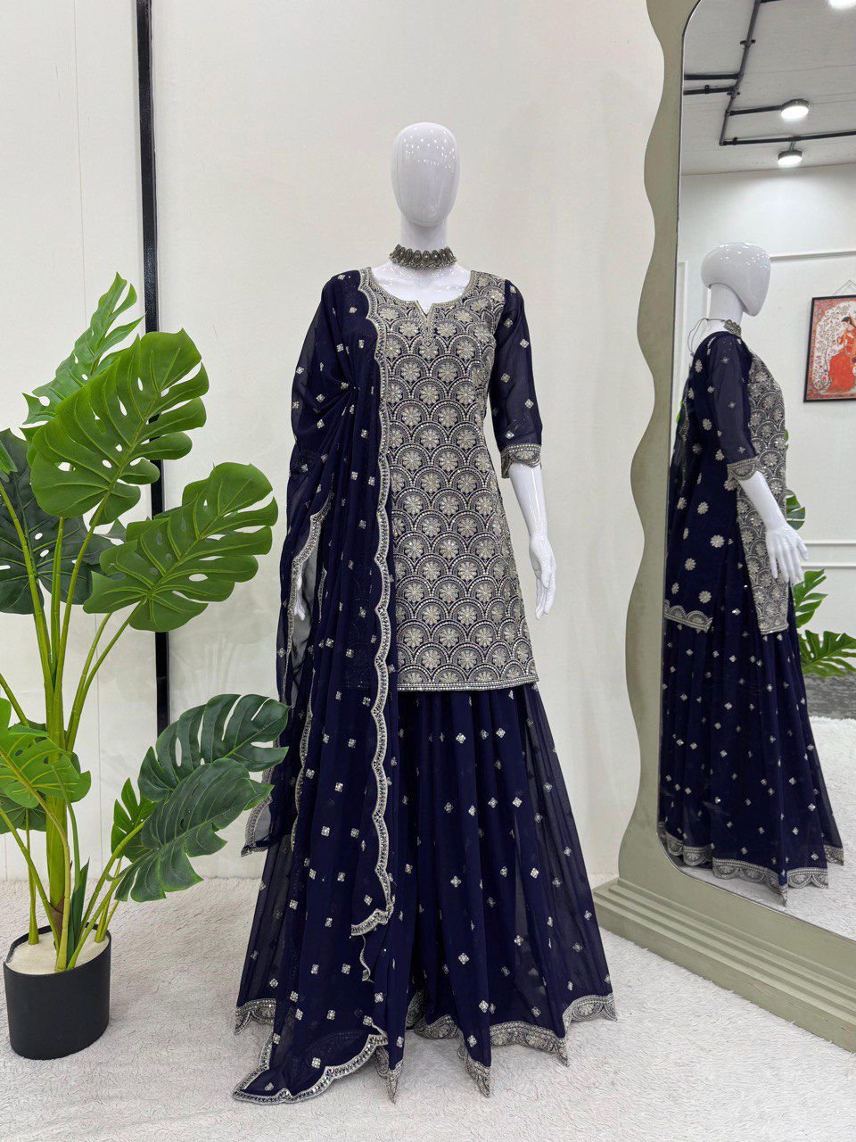 Designer Embroidered Sharara Set - Image 2