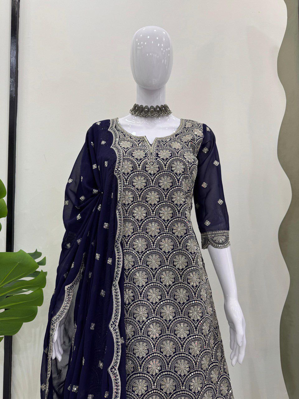 Designer Embroidered Sharara Set - Image 8
