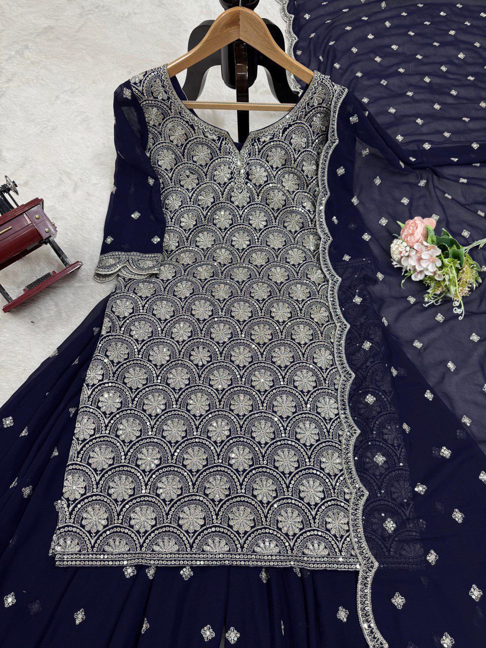 Designer Embroidered Sharara Set - Image 7