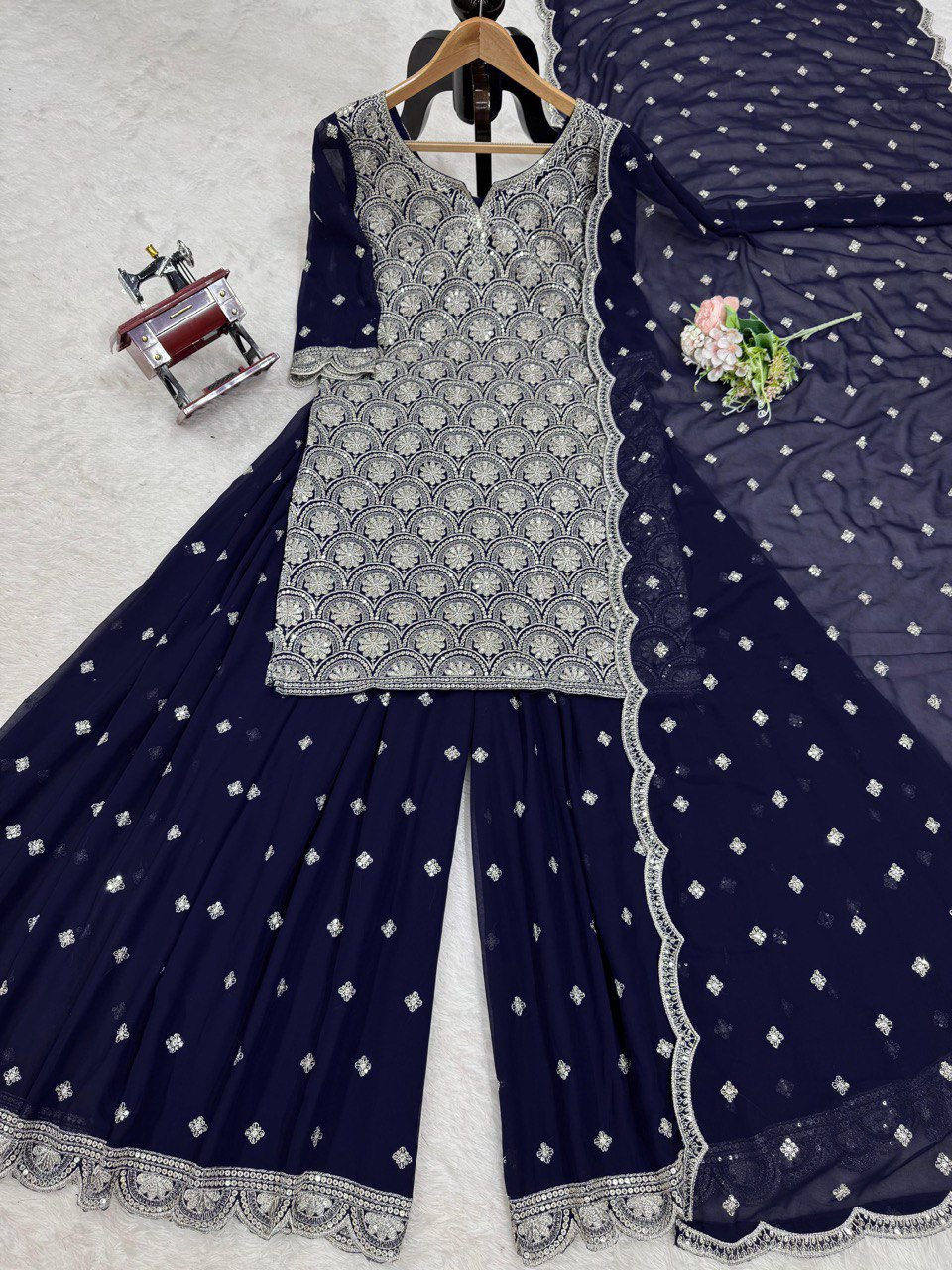 Designer Embroidered Sharara Set - Image 5