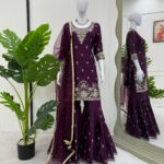 Designer Embroidered Sharara Set