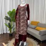 Chainstitch Embroidered Velvet Kurta Set