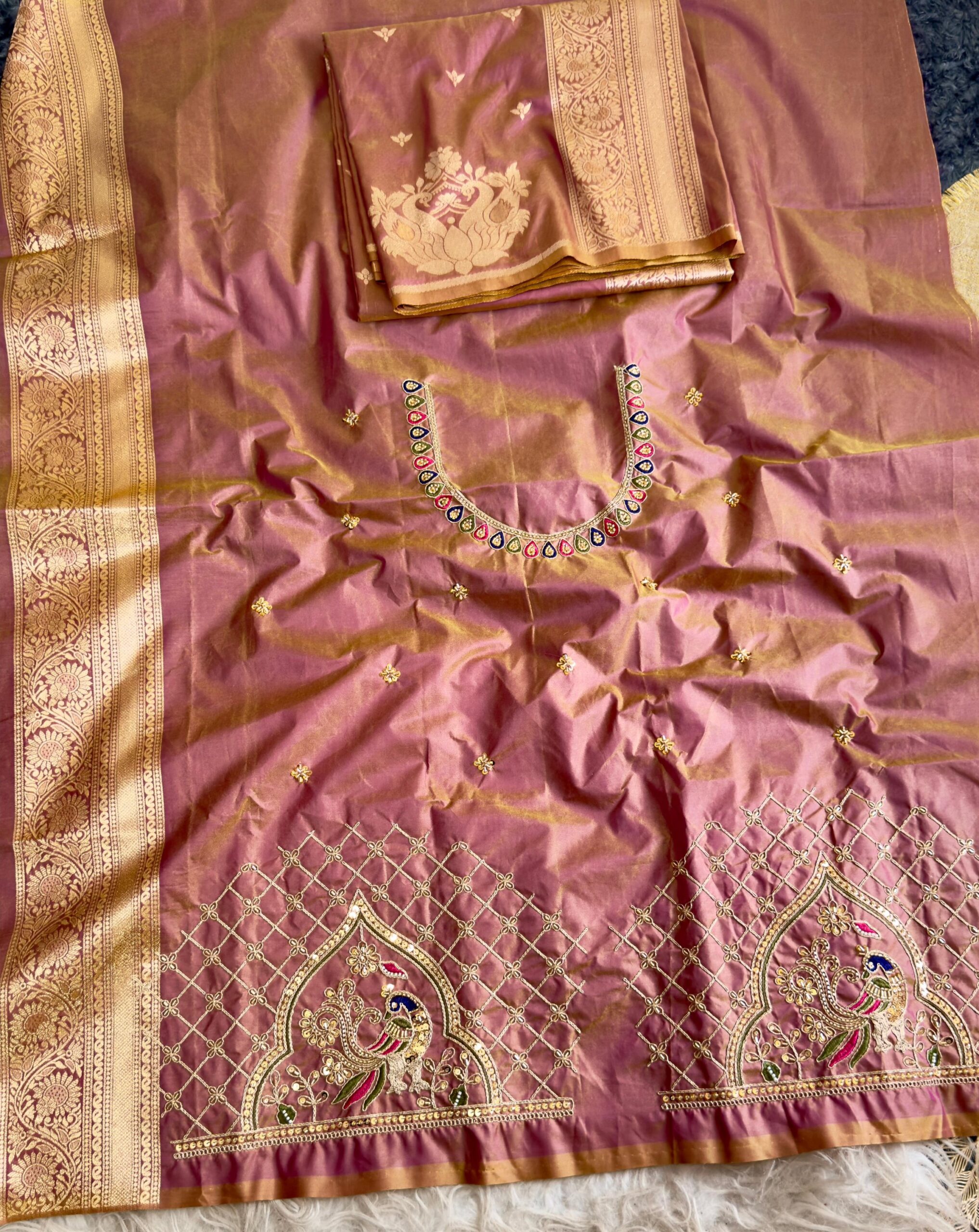 Rajlaxmi Paithani with Handwork Aari Work Blouse - Image 18