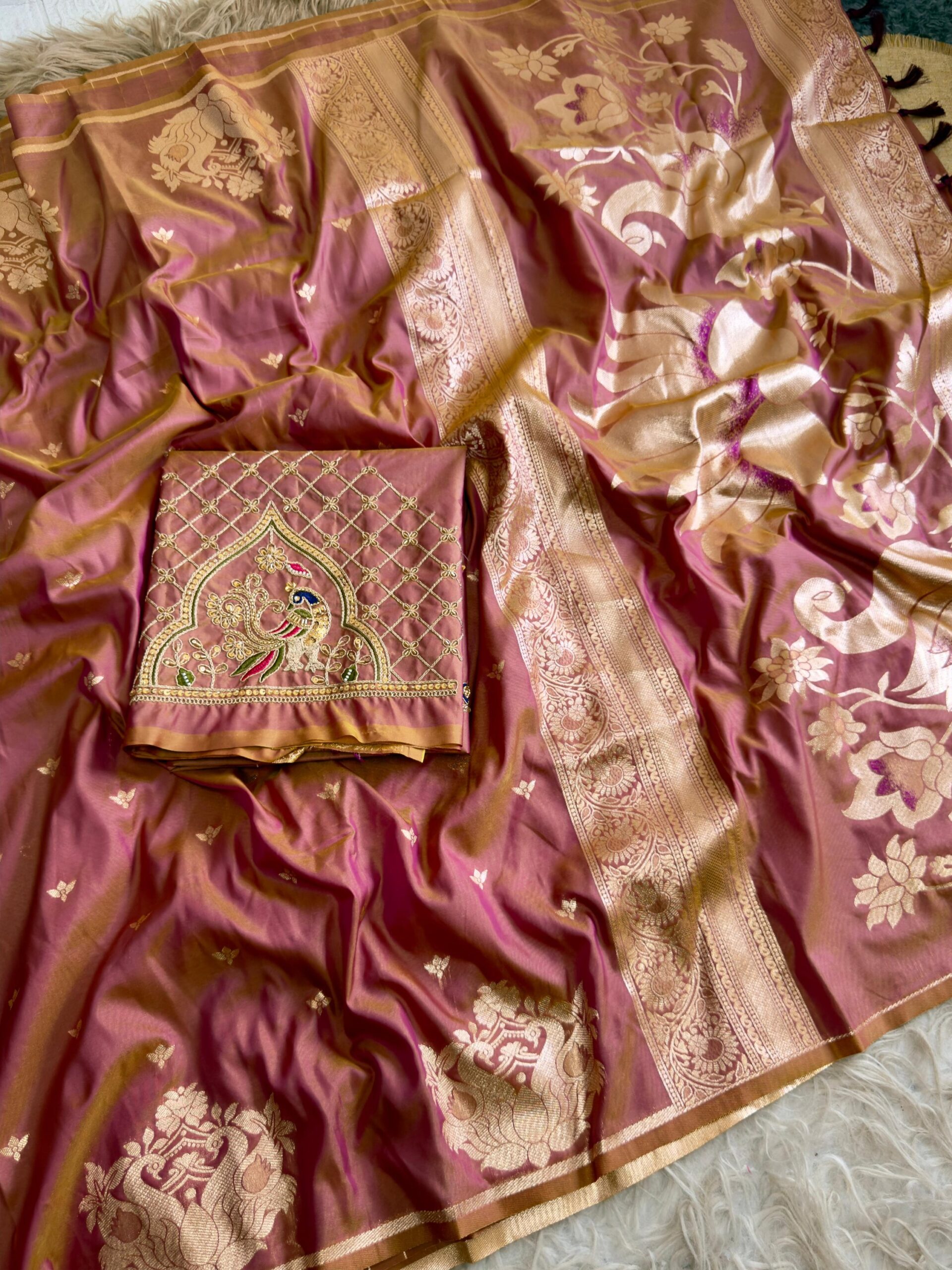 Rajlaxmi Paithani with Handwork Aari Work Blouse - Image 17