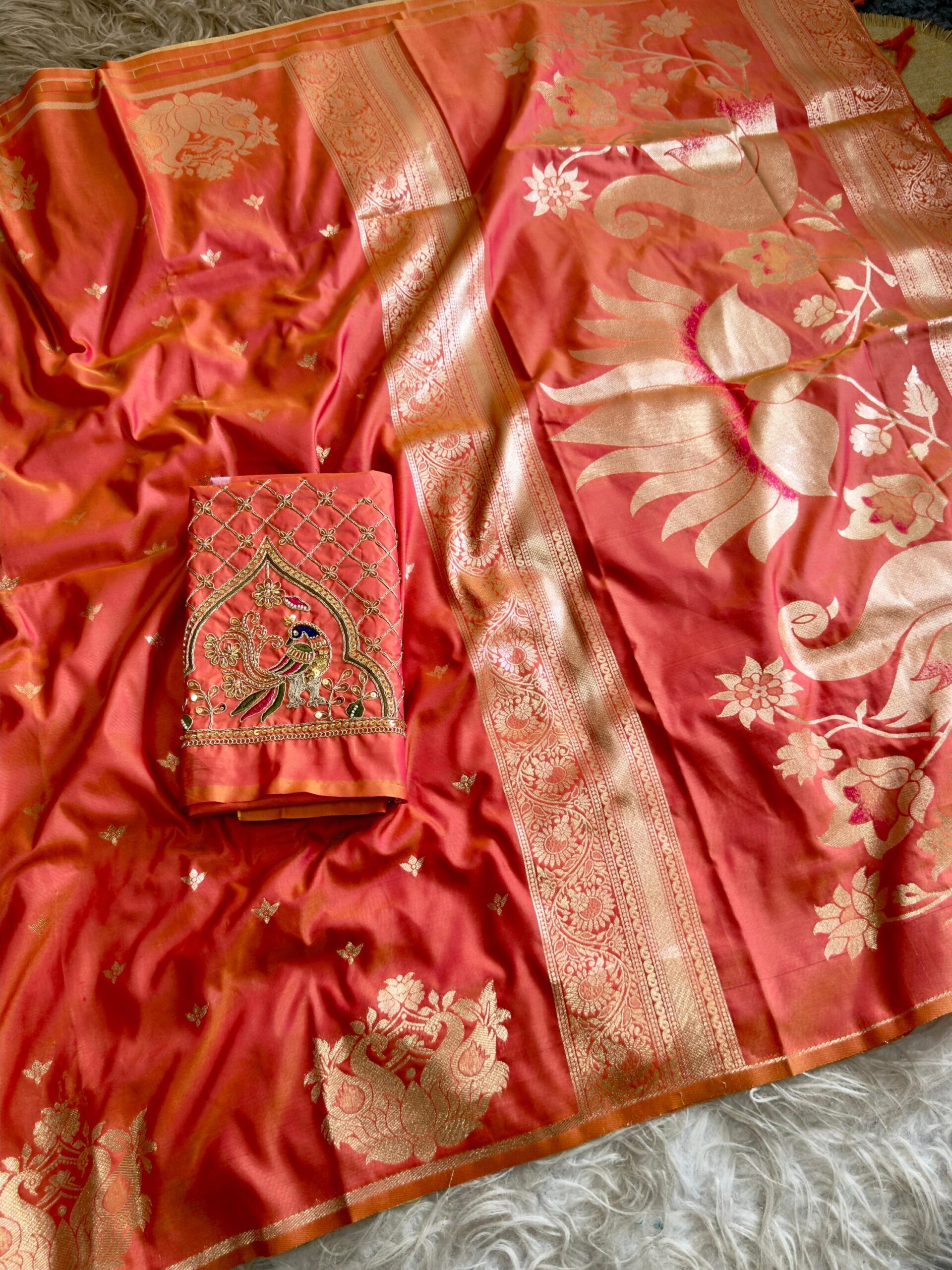 Rajlaxmi Paithani with Handwork Aari Work Blouse - Image 14