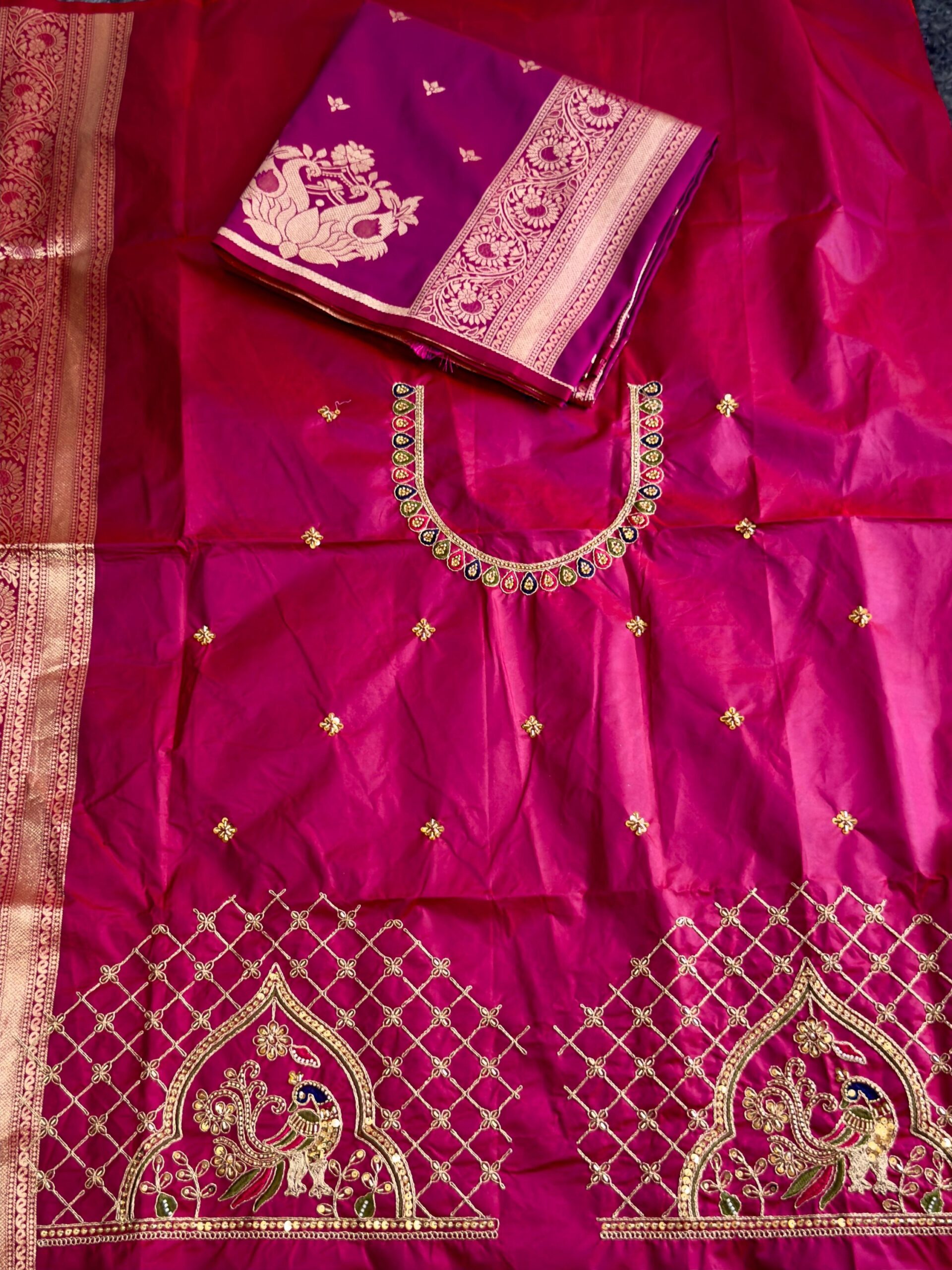 Rajlaxmi Paithani with Handwork Aari Work Blouse - Image 21