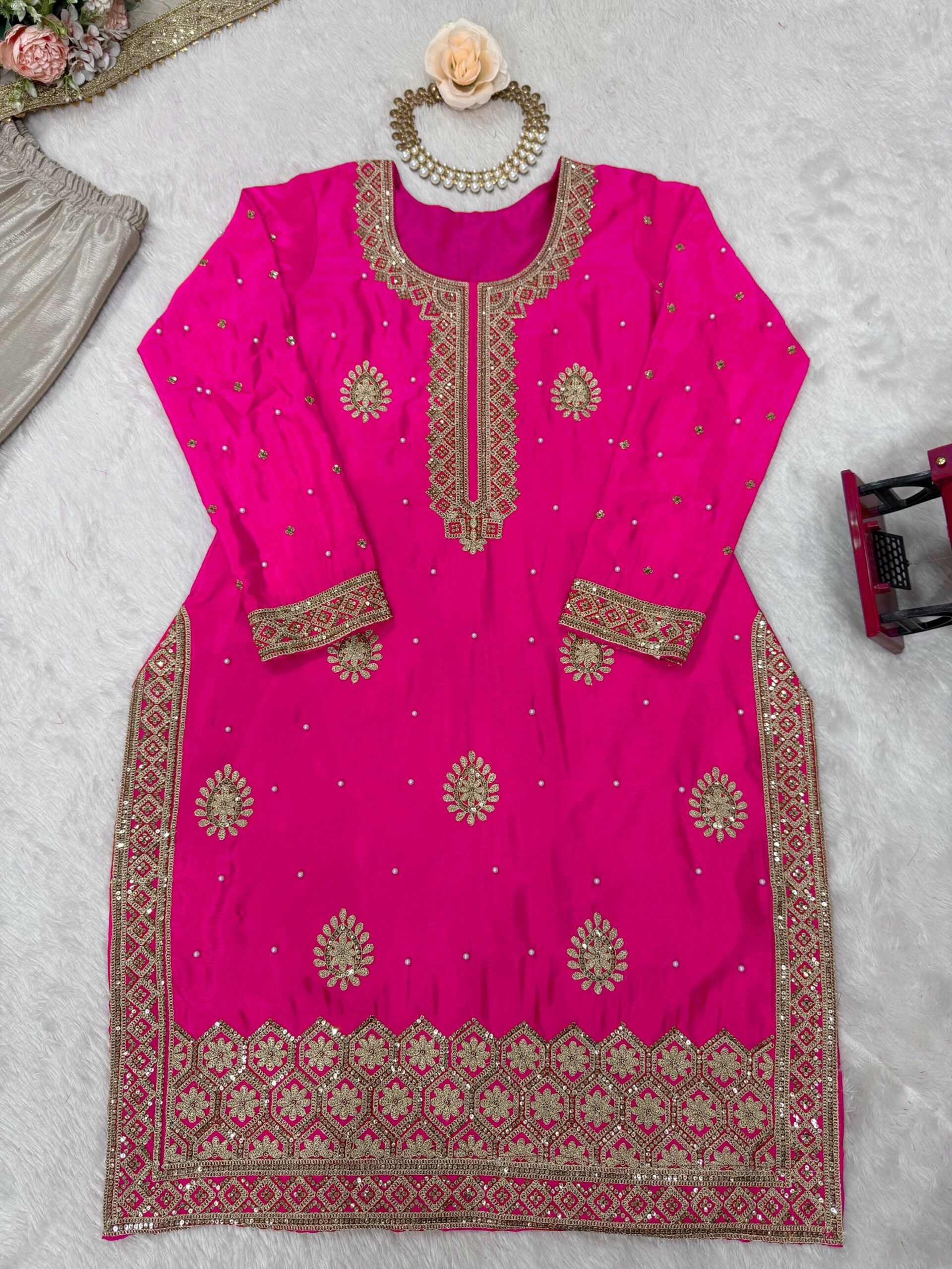 Designer Embroidered Sharara Set - Image 10