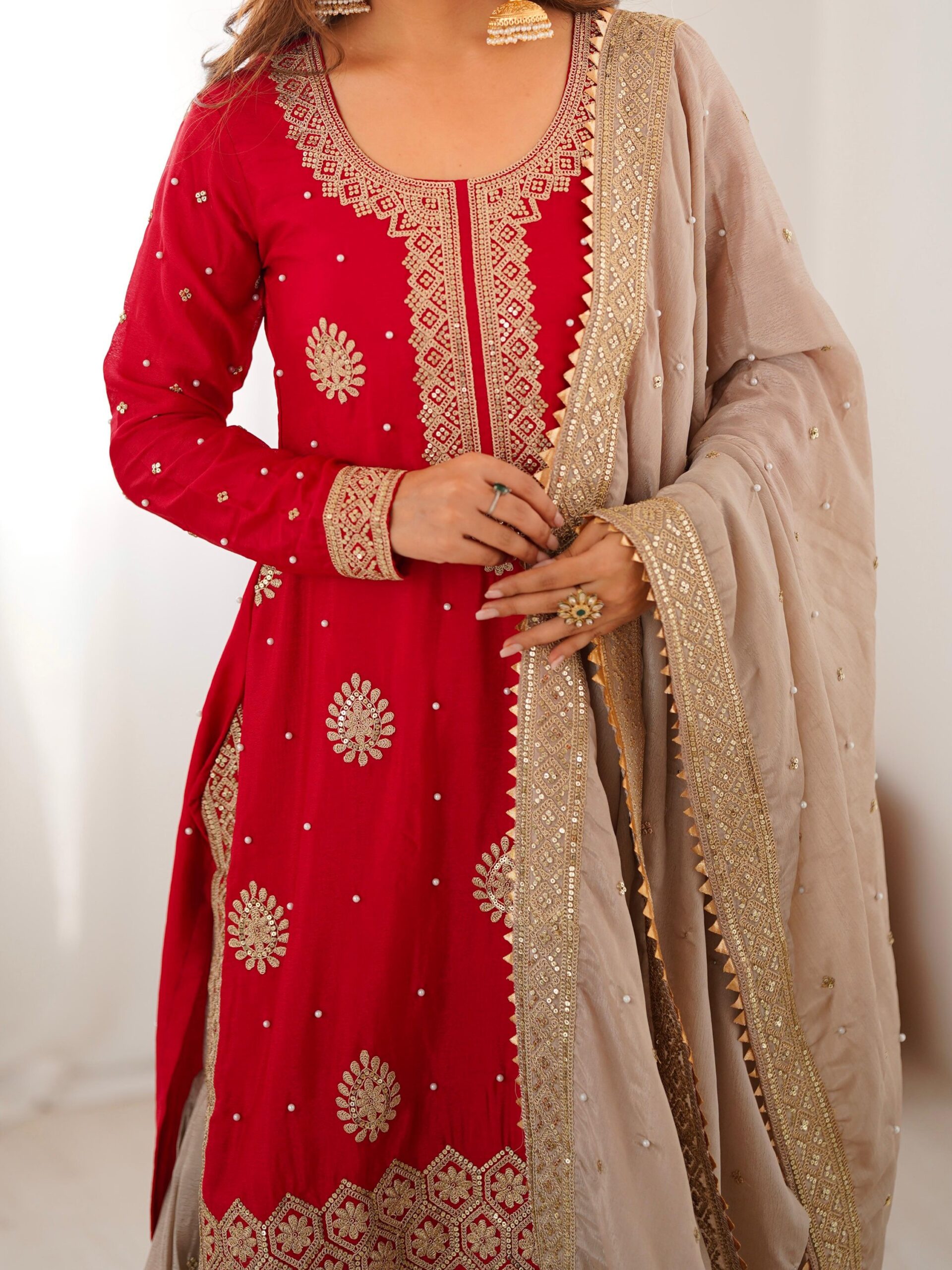 Designer Embroidered Sharara Set - Image 18