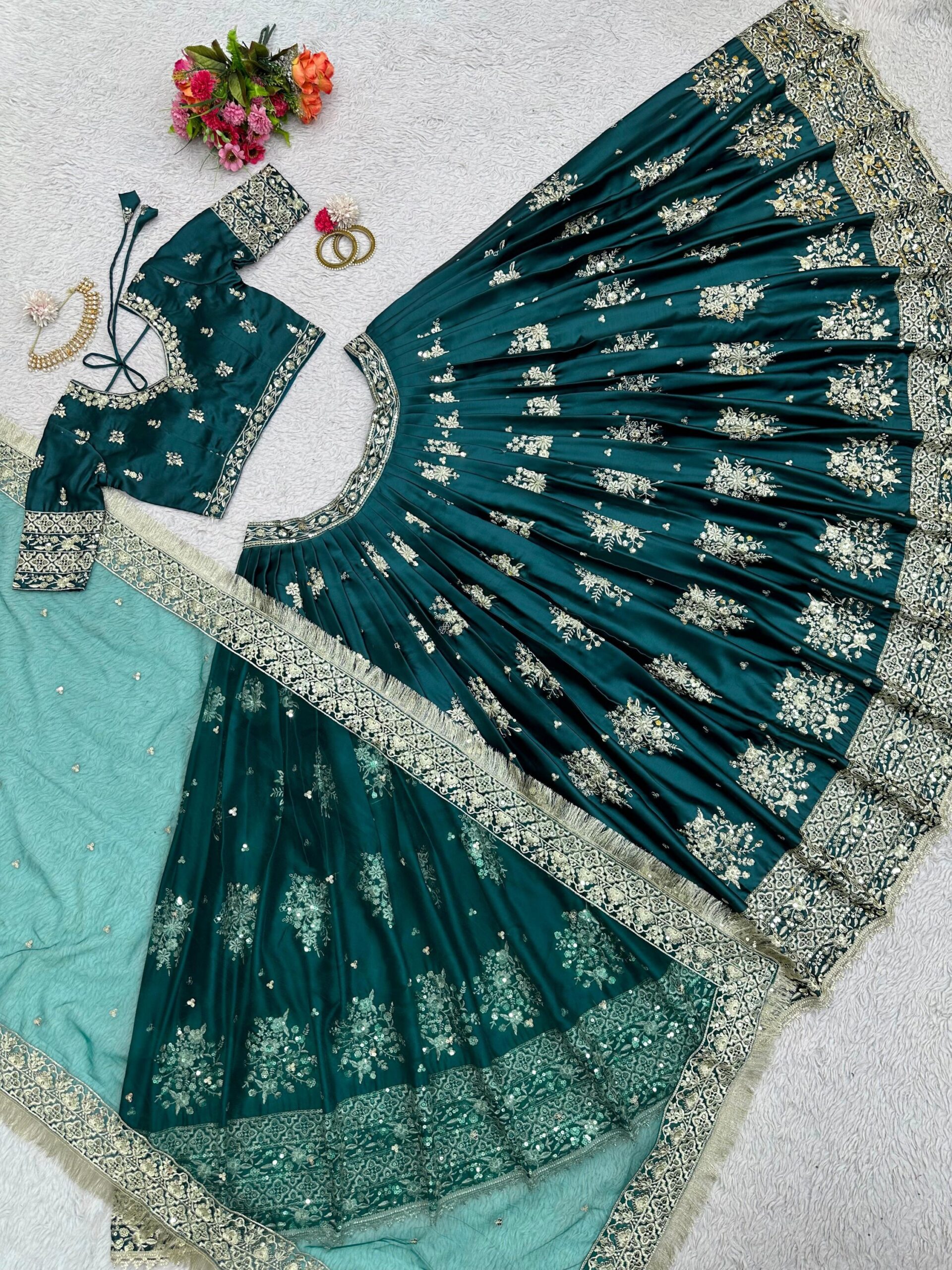 Designer Embroidered Lehenga Set - Image 6
