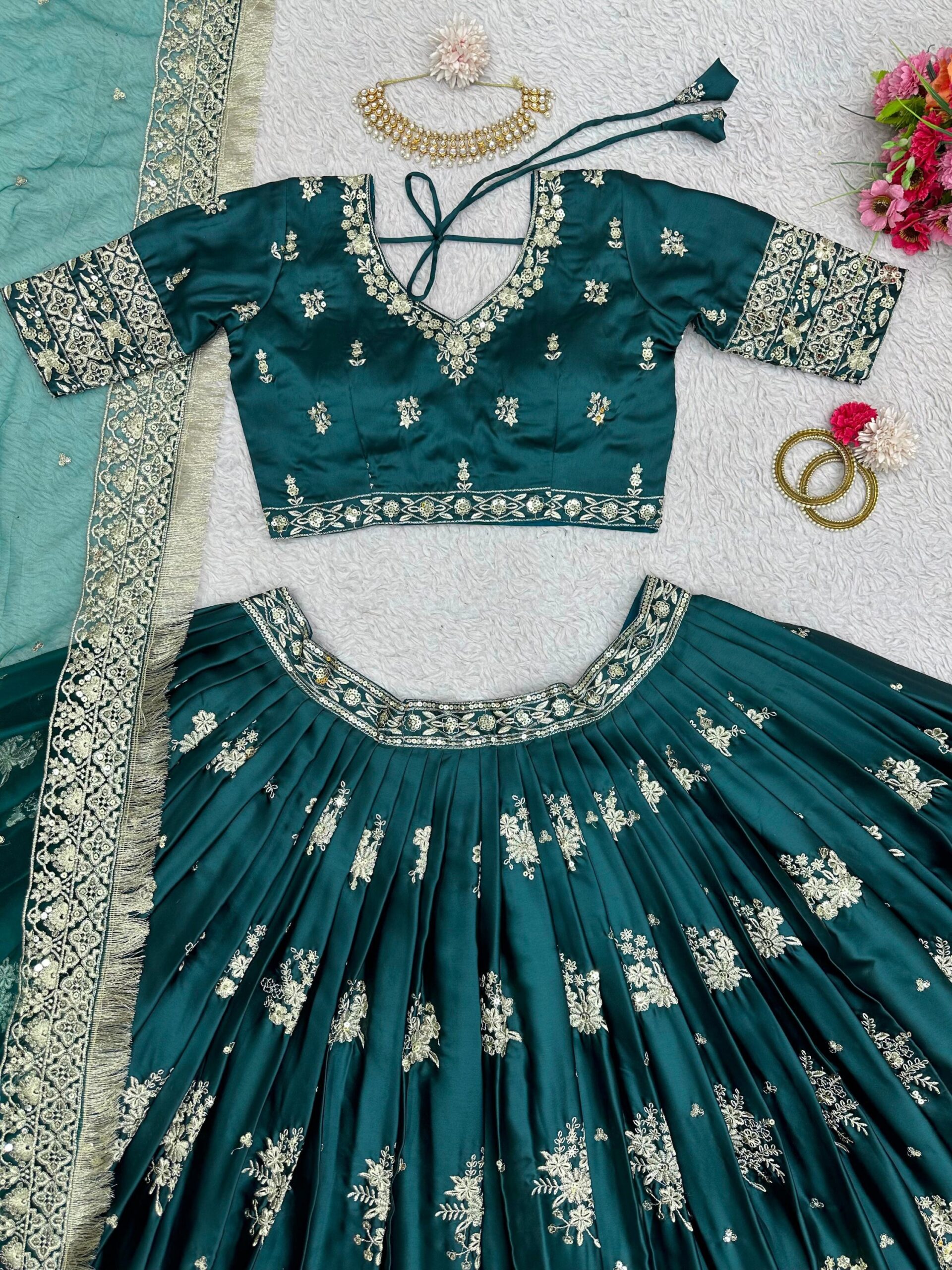 Designer Embroidered Lehenga Set - Image 5