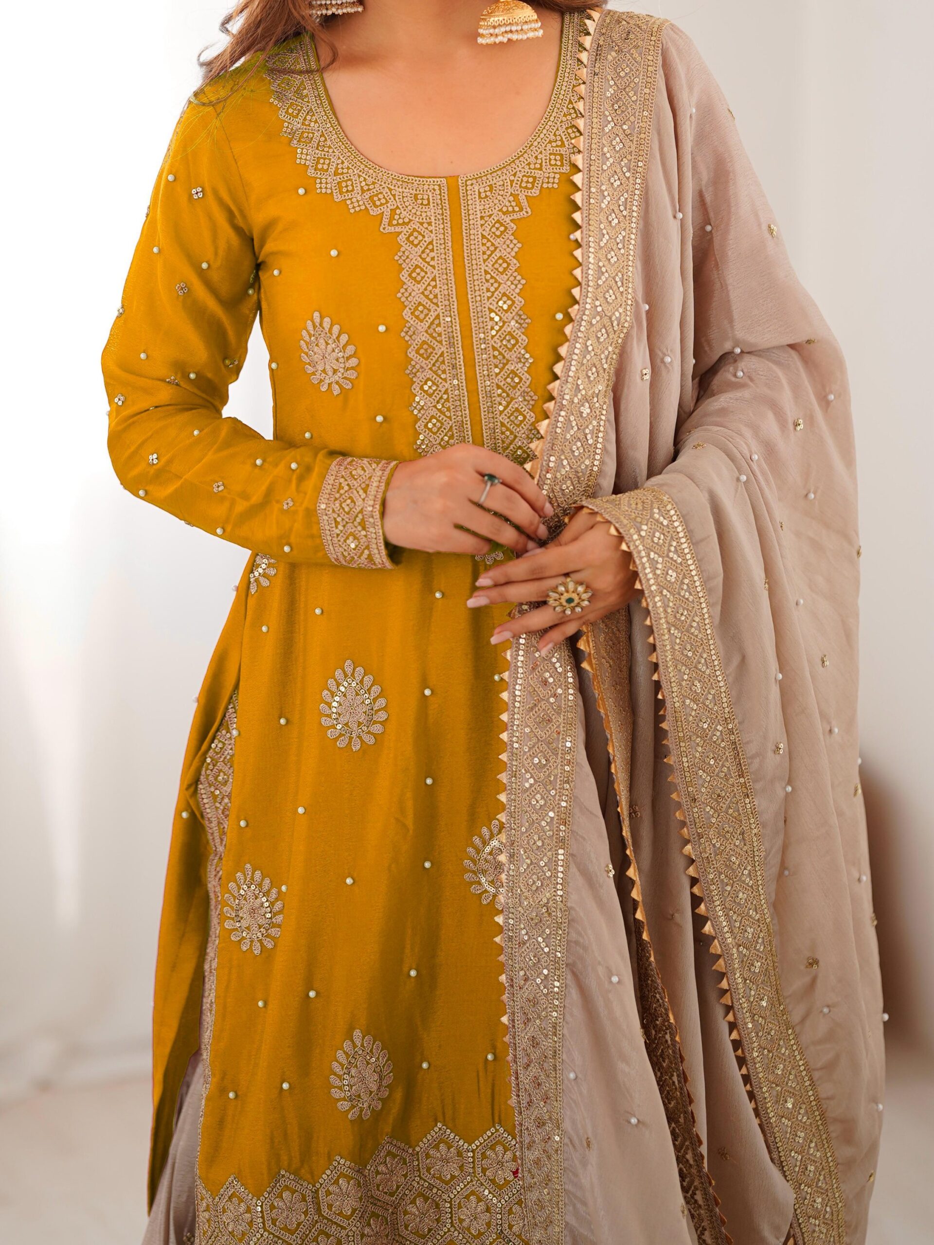 Designer Embroidered Sharara Set - Image 32