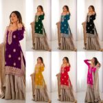 Designer Embroidered Sharara Set