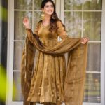 Copper Brown Anarkali in Jimmy Choo