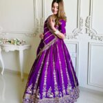 Designer Purple Lehenga Set in Vichitra Silk