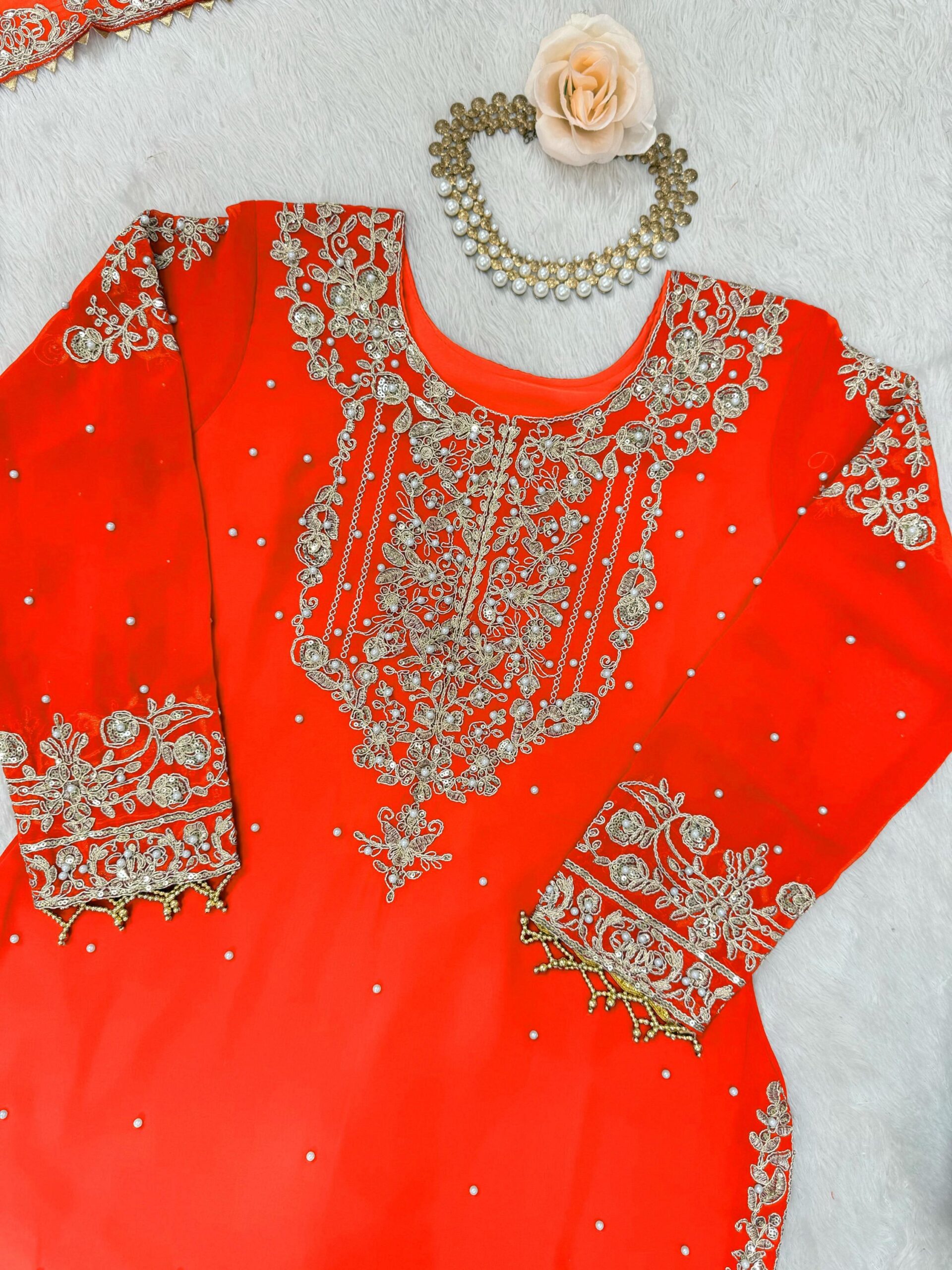 Designer Embroidered Sharara Set - Image 75
