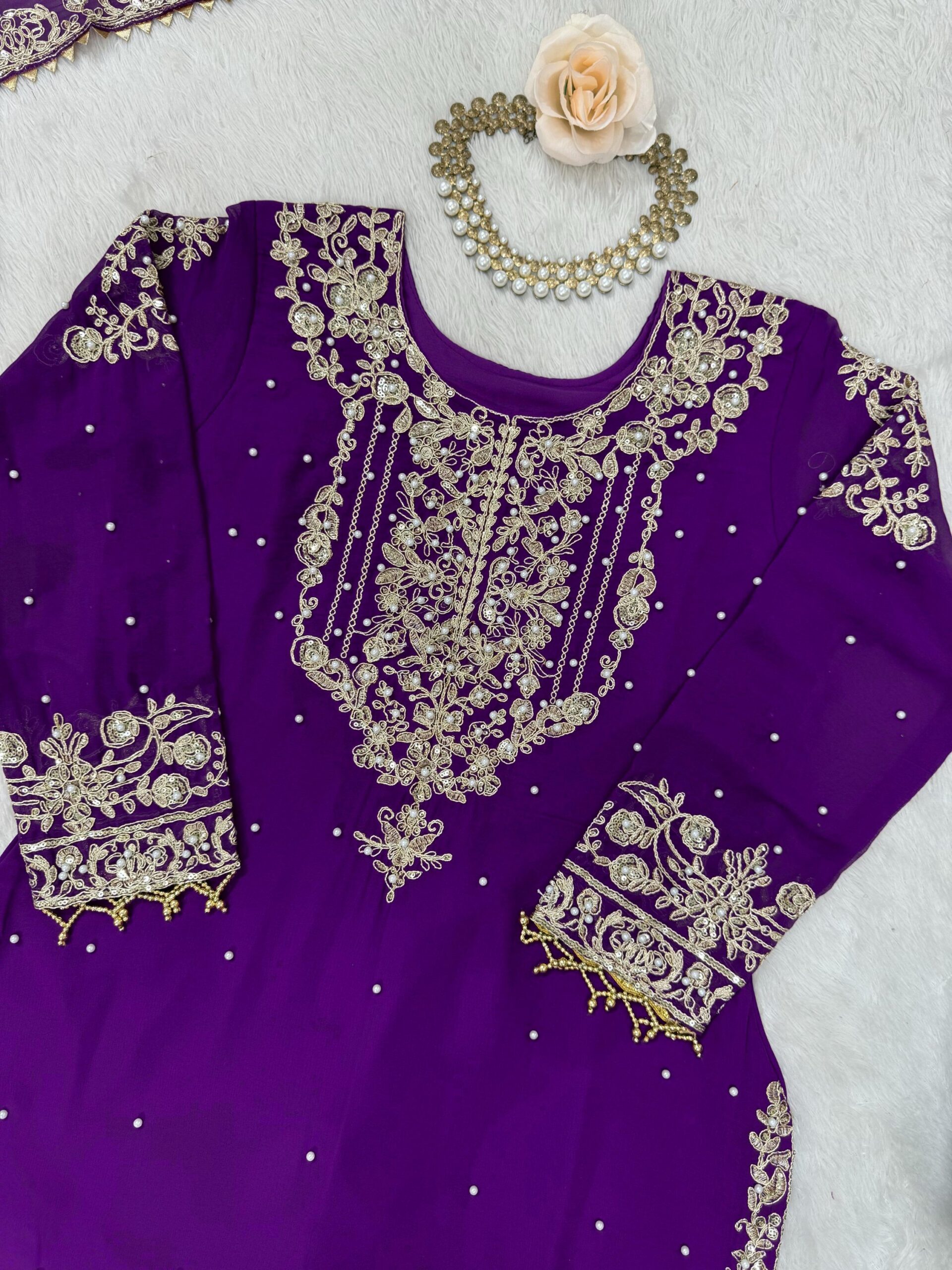 Designer Embroidered Sharara Set - Image 64