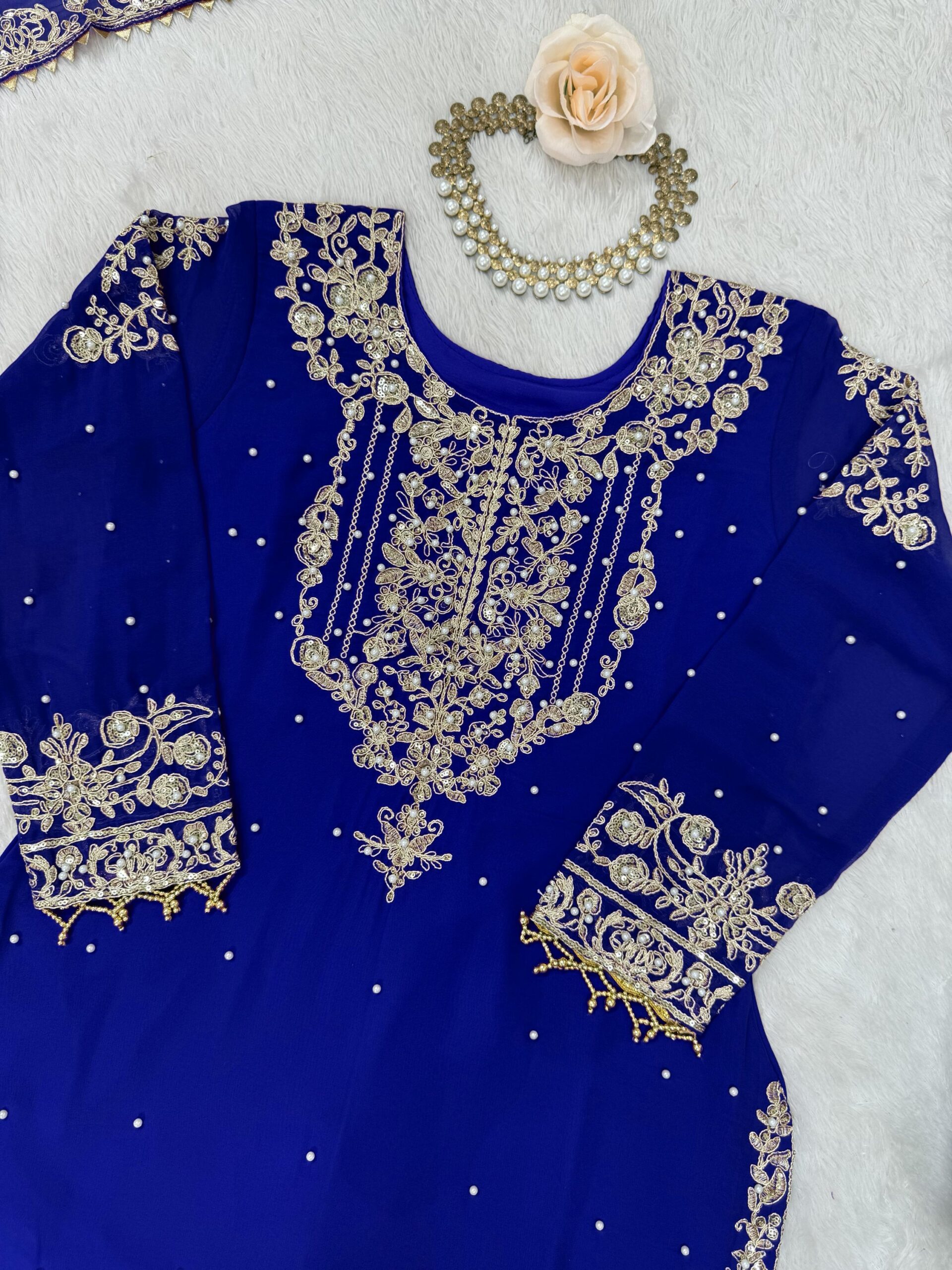 Designer Embroidered Sharara Set - Image 54