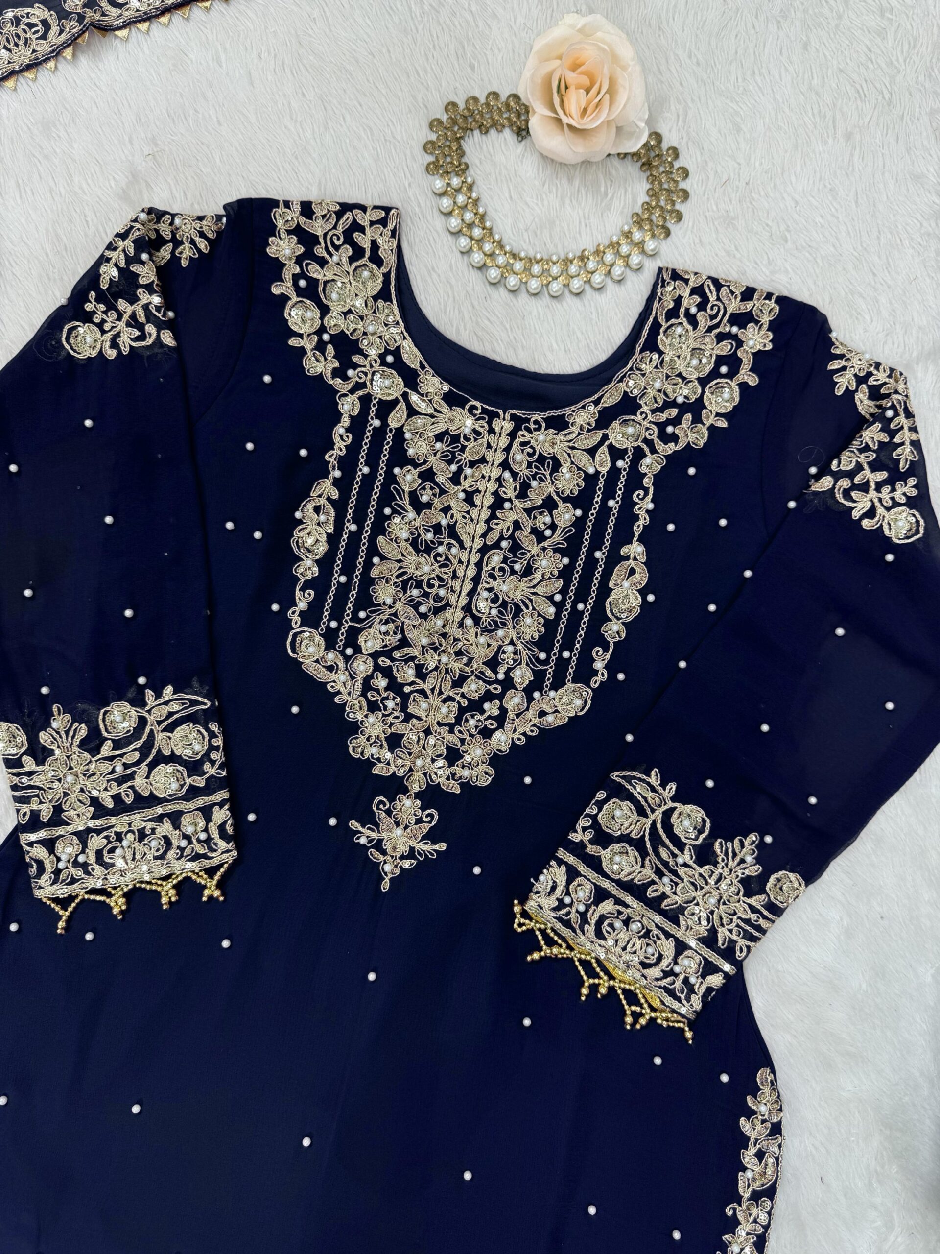 Designer Embroidered Sharara Set - Image 33