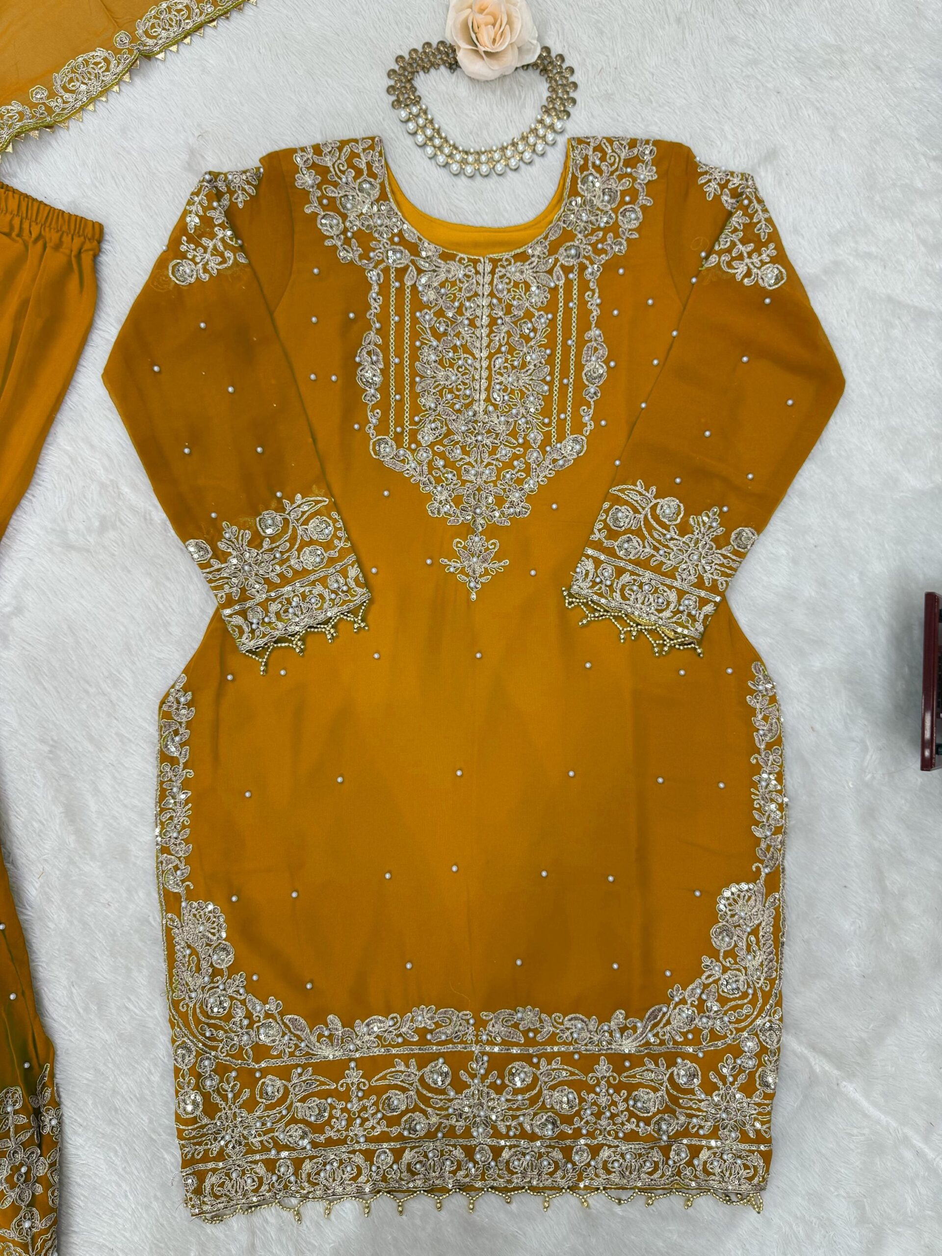 Designer Embroidered Sharara Set - Image 26