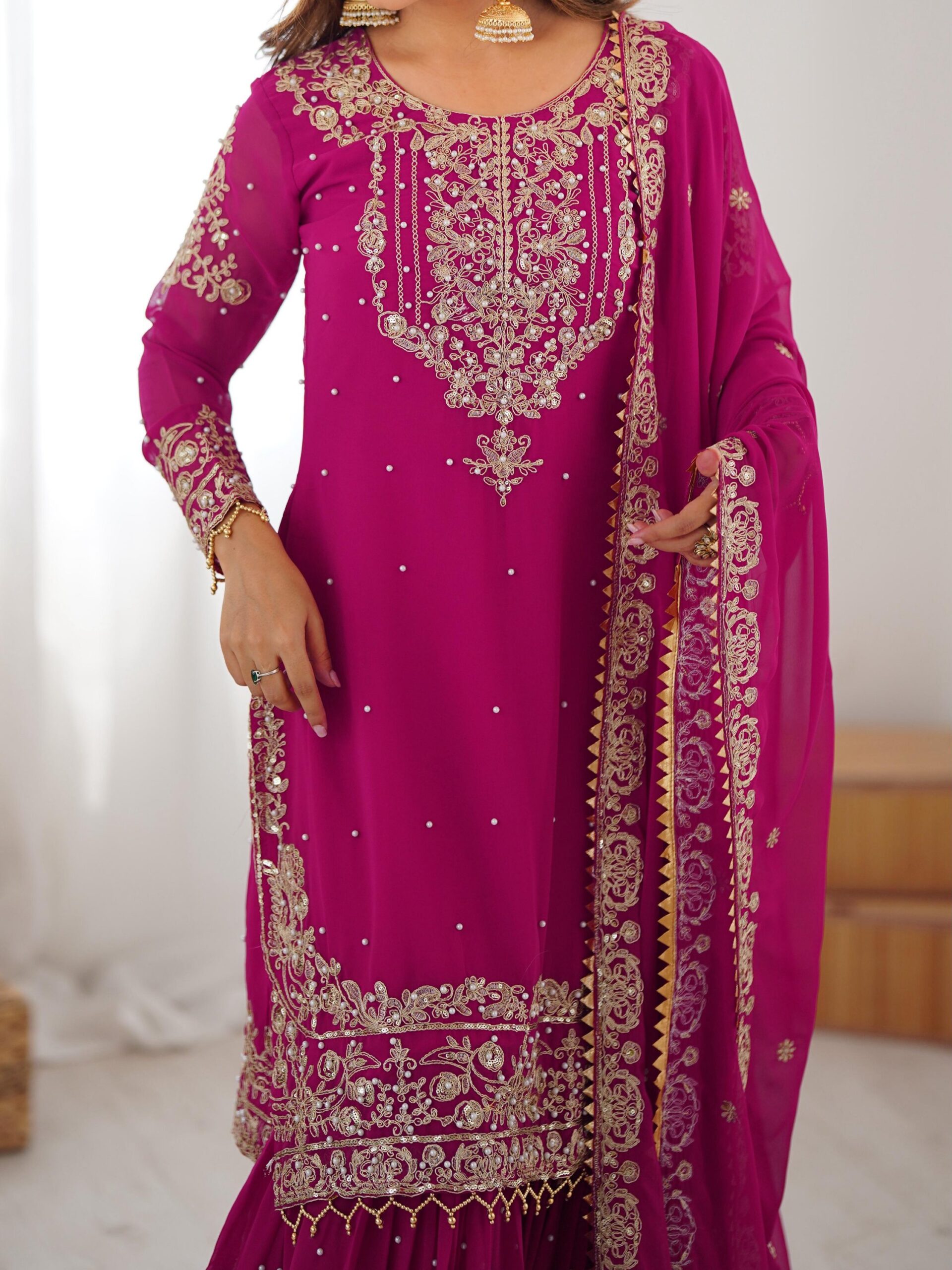 Designer Embroidered Sharara Set - Image 7