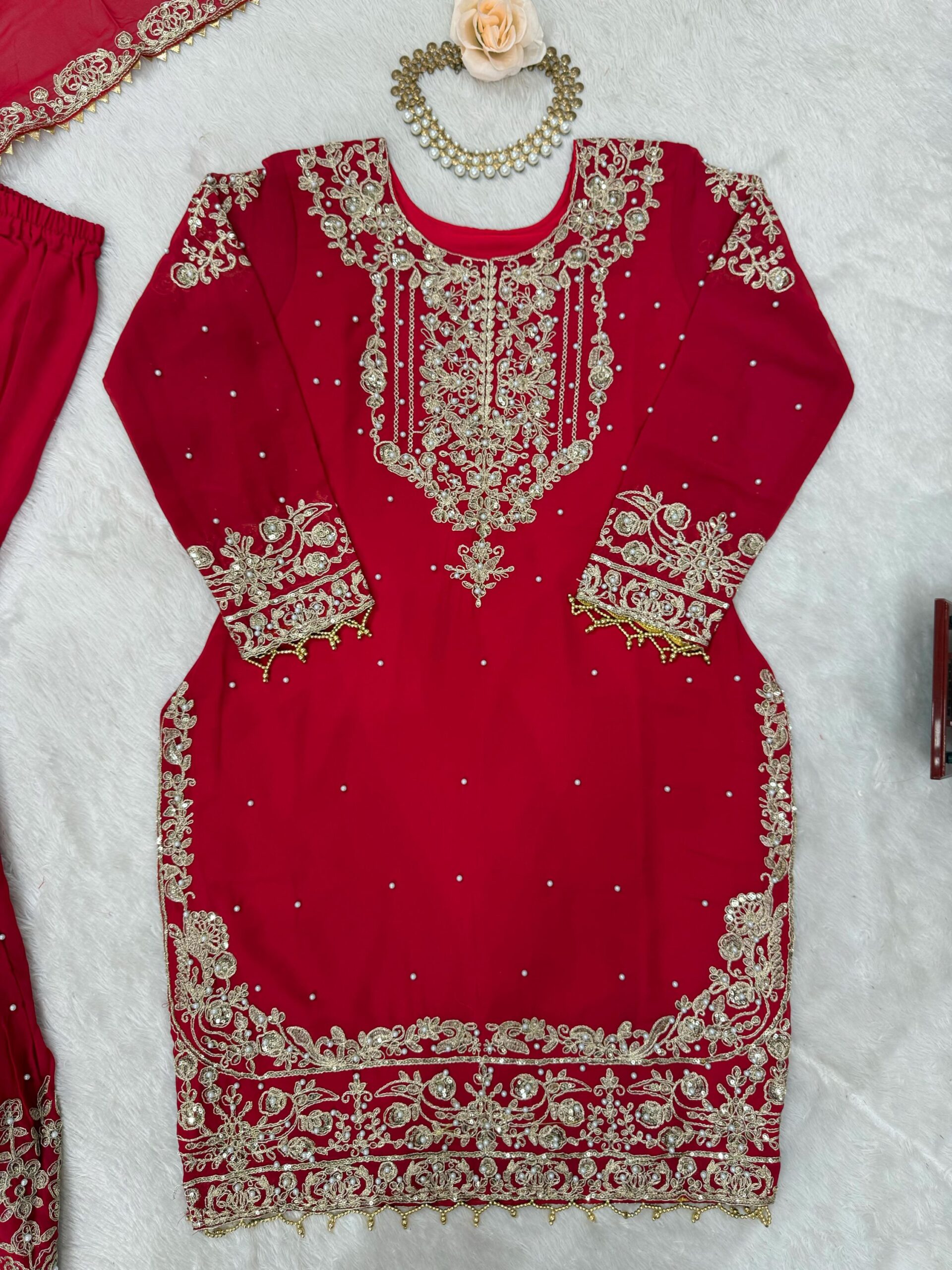 Designer Embroidered Sharara Set - Image 21