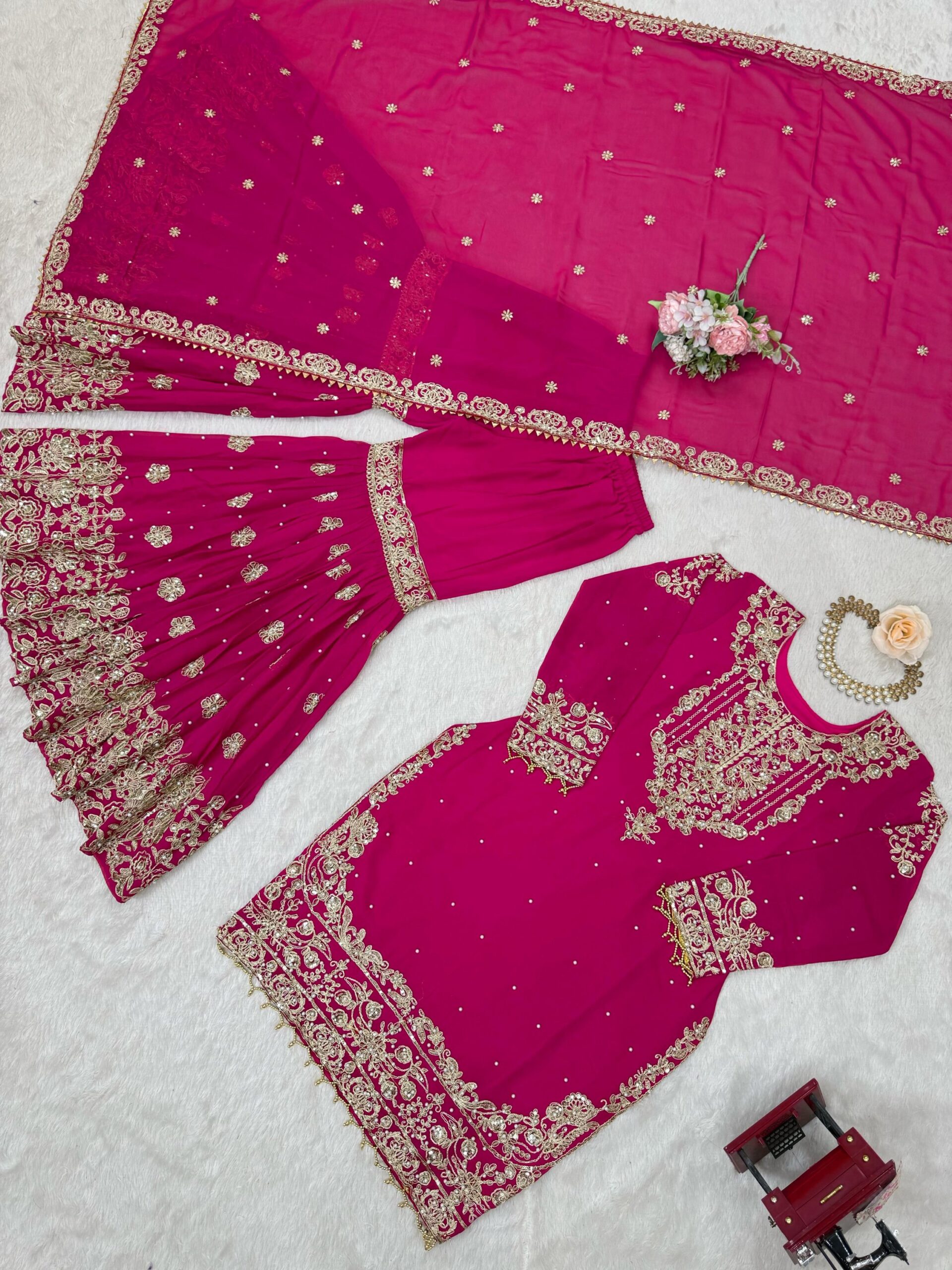Designer Embroidered Sharara Set - Image 8