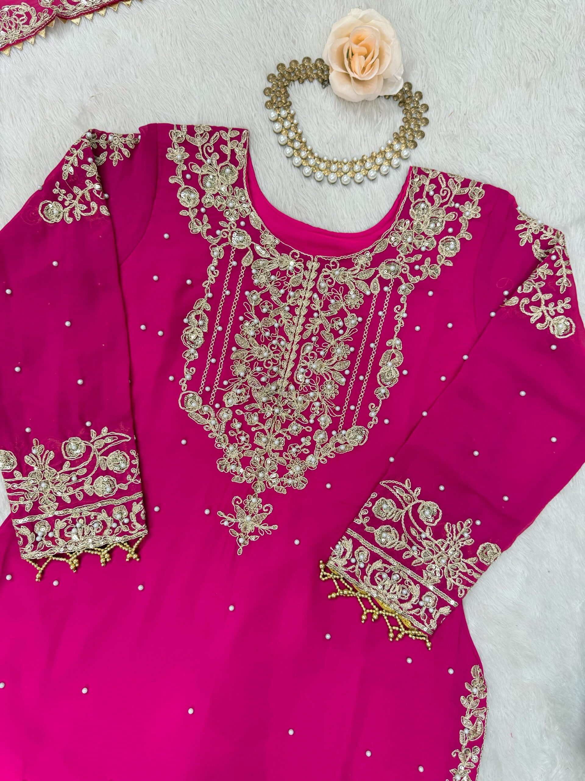 Designer Embroidered Sharara Set - Image 10