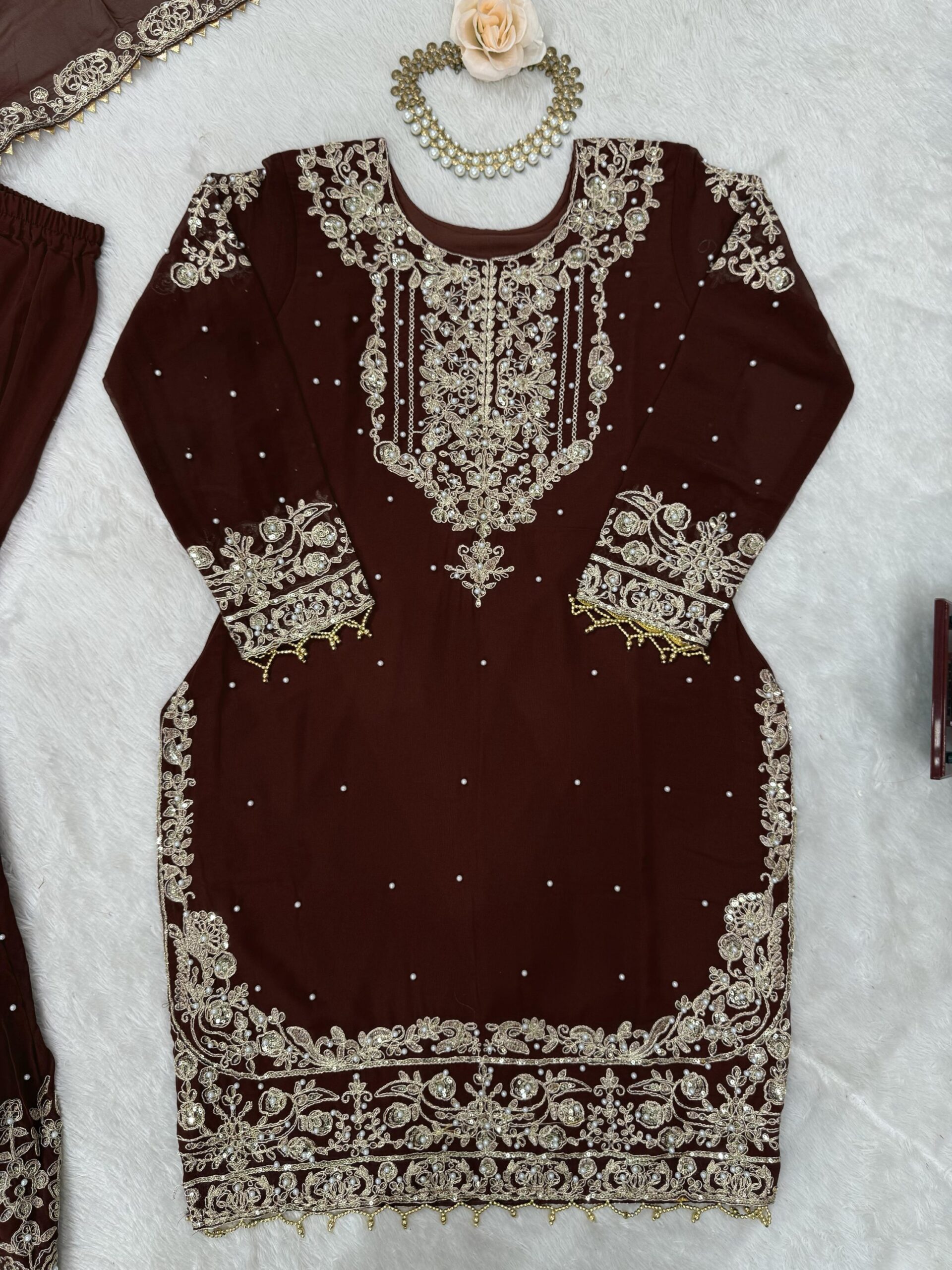 Designer Embroidered Sharara Set - Image 91