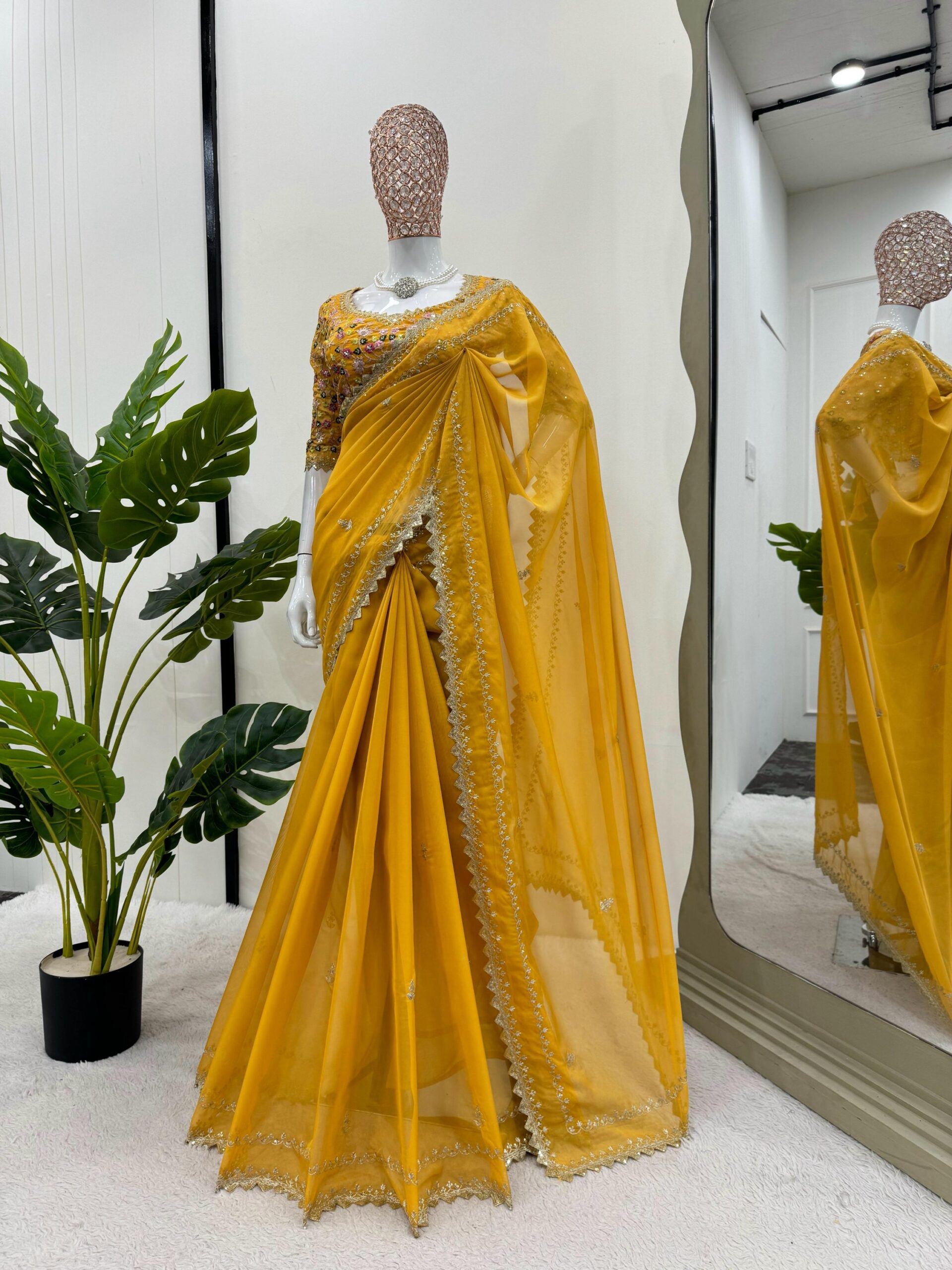 Haldi Special Embroidered Saree
