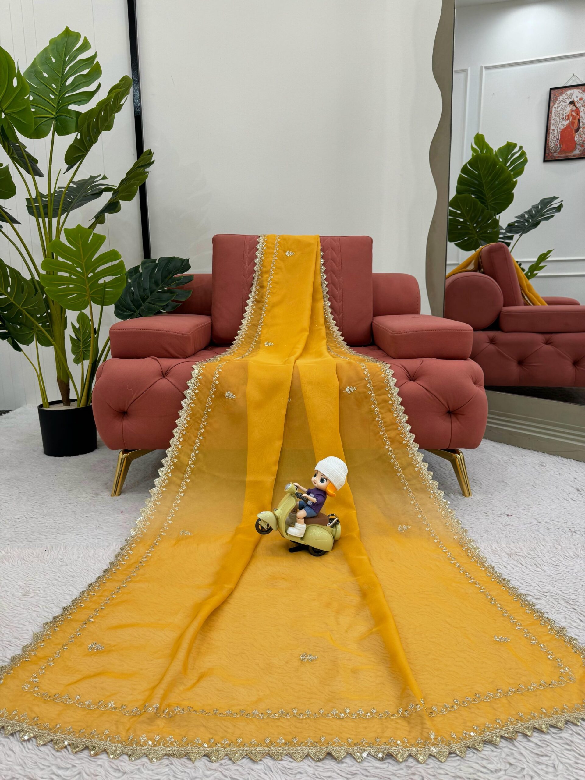 Haldi Special Embroidered Saree - Image 4