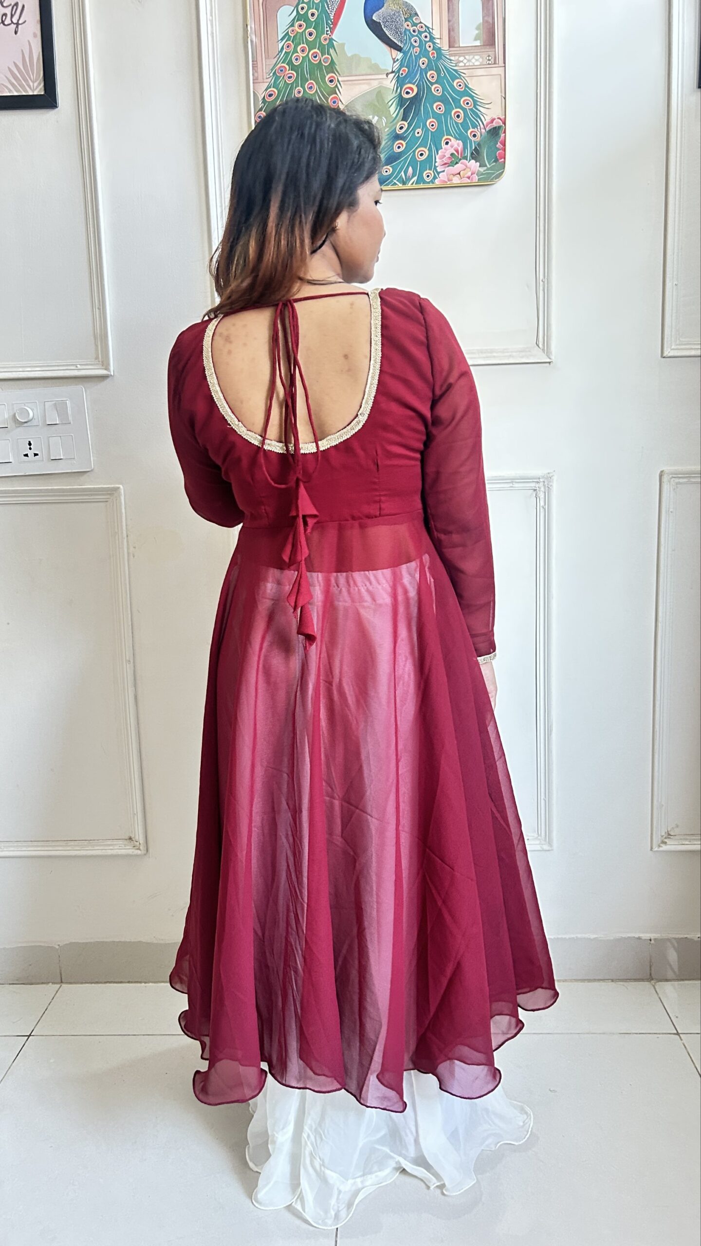 Full Circle Anarkali with Flared Palazzo - Image 3