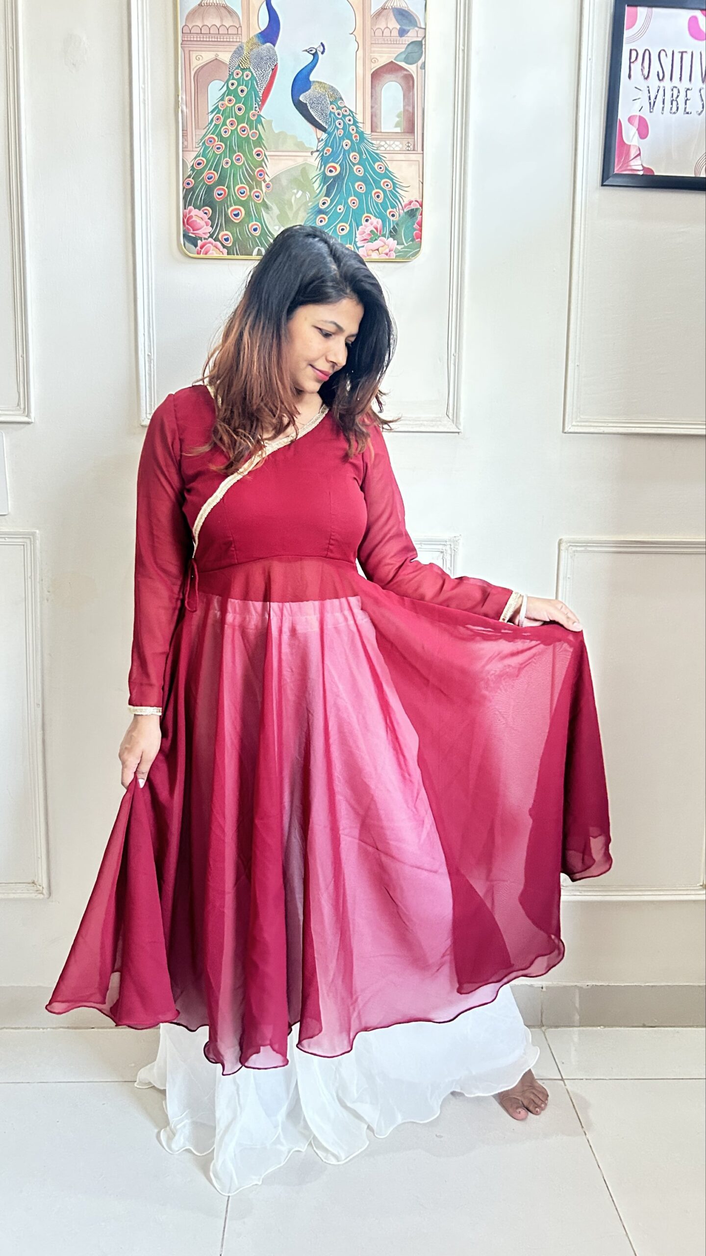 Full Circle Anarkali with Flared Palazzo - Image 6