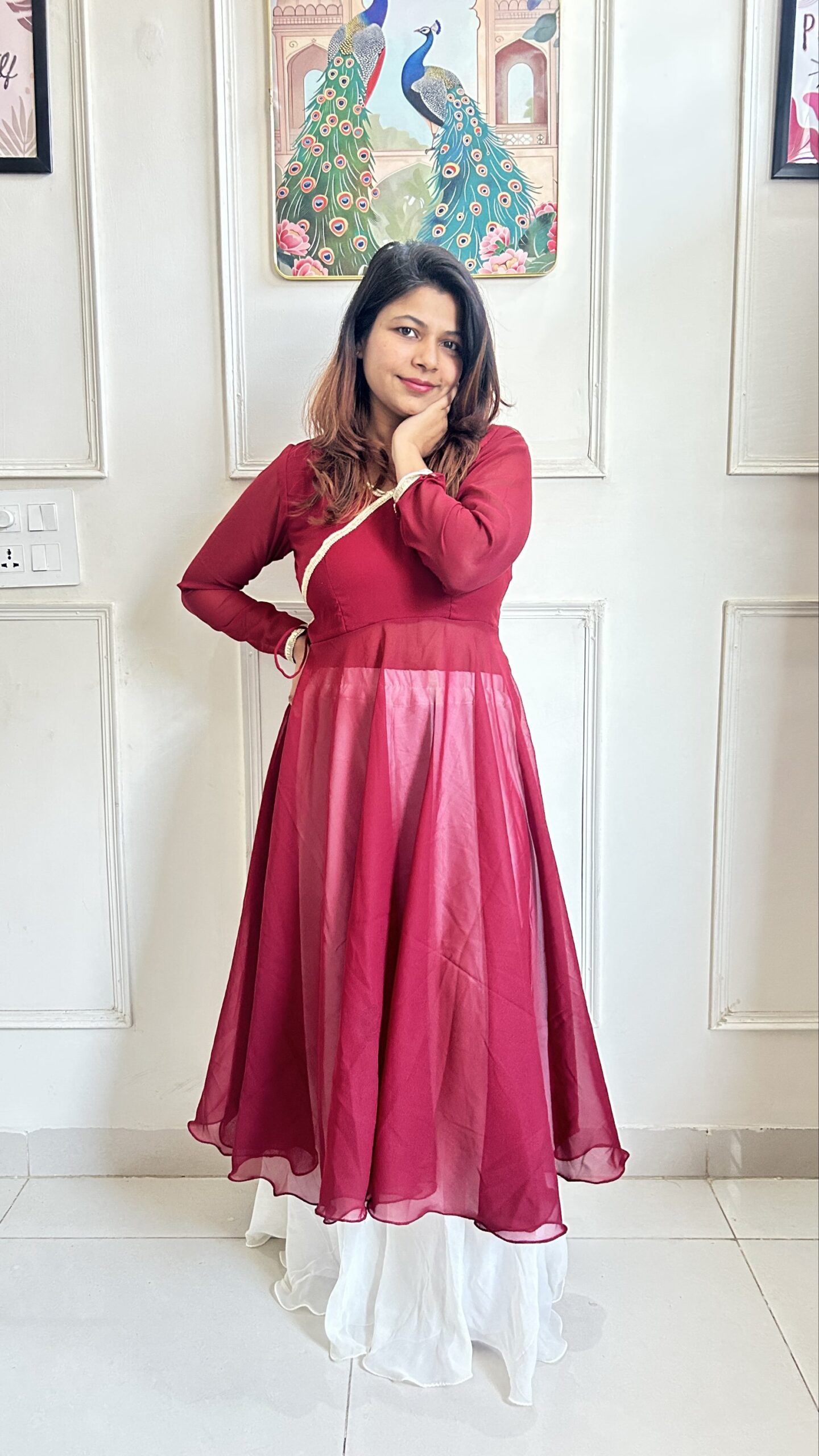 Full Circle Anarkali with Flared Palazzo