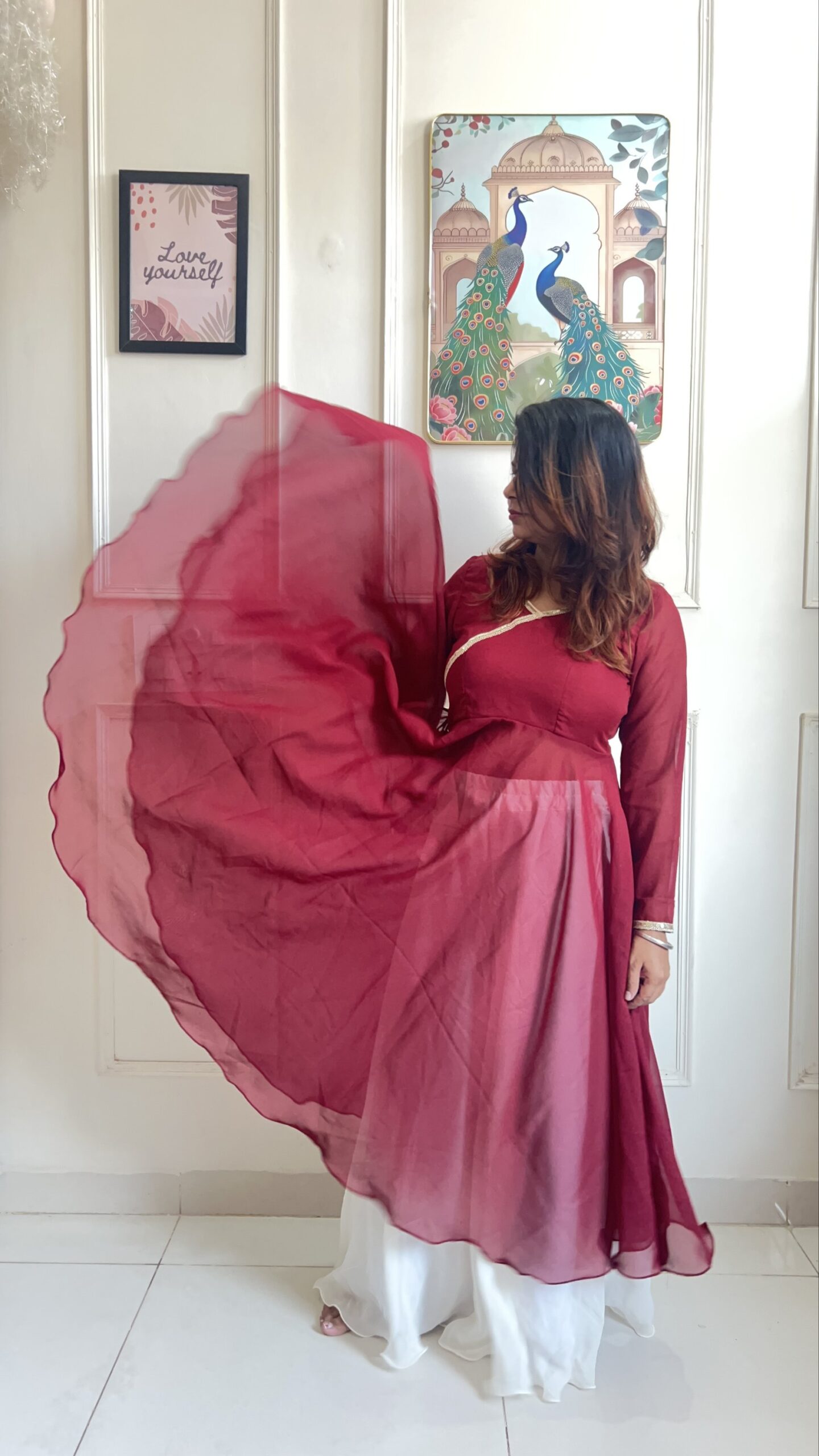 Full Circle Anarkali with Flared Palazzo - Image 2