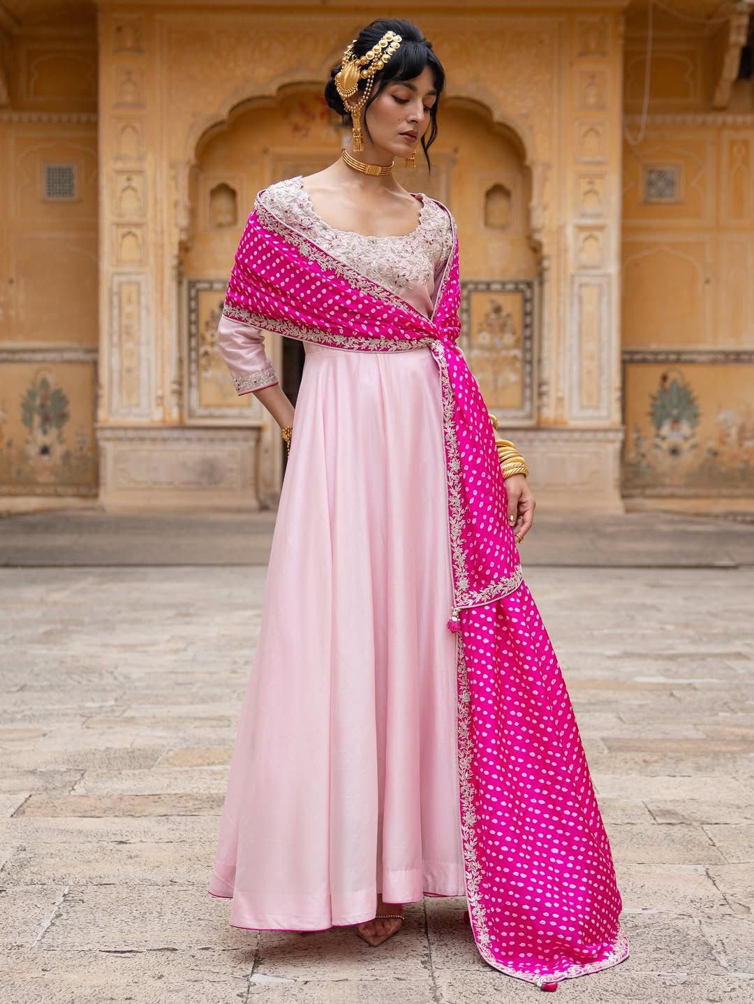 Sequins Work Anarkali Set