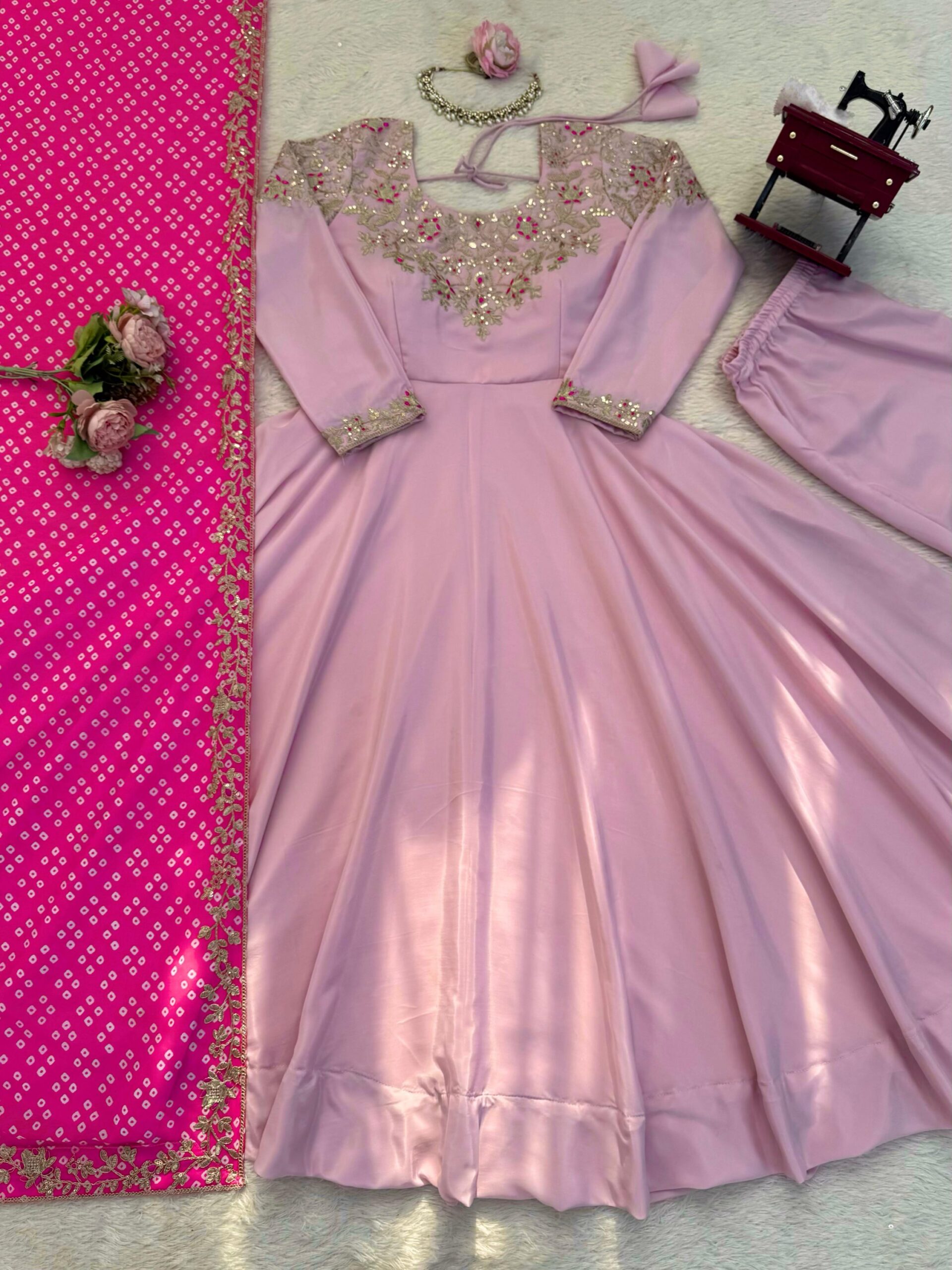 Sequins Work Anarkali Set - Image 2