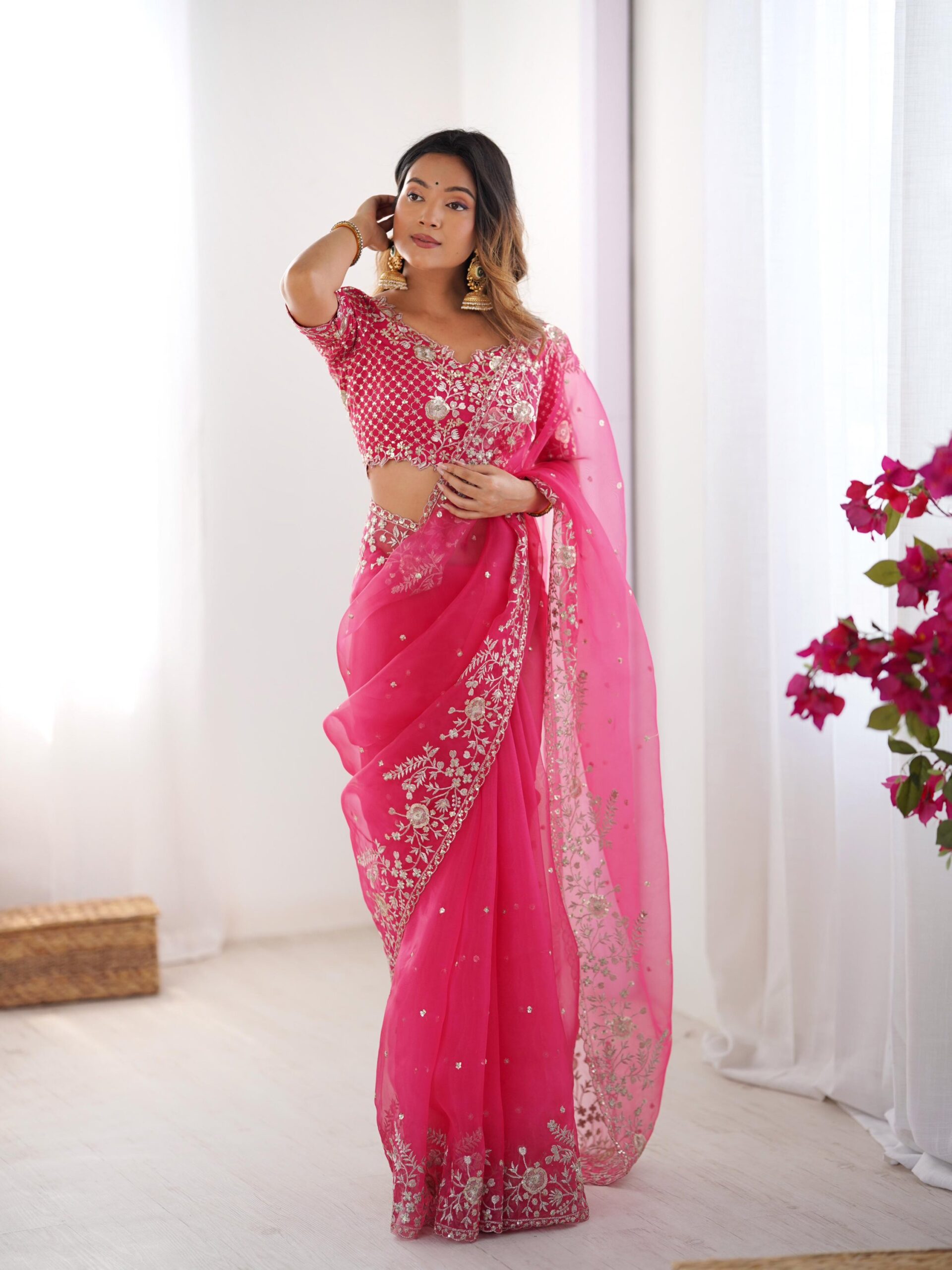 Embroidered Designer Saree - Image 2