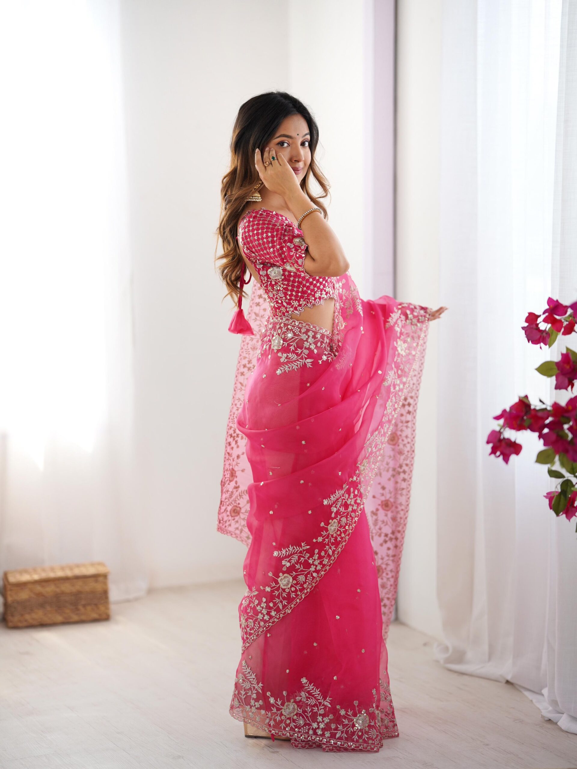 Embroidered Designer Saree - Image 3