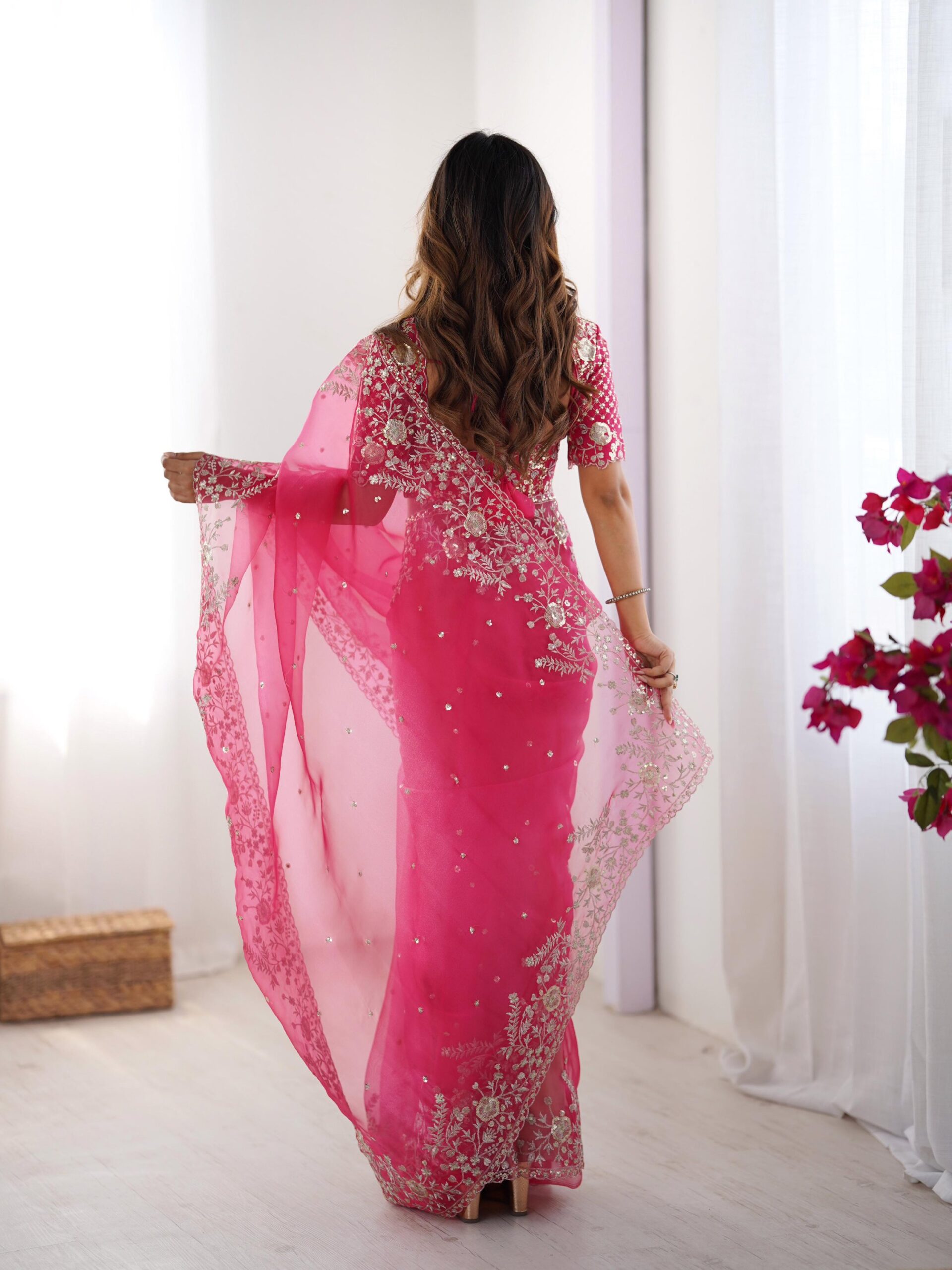 Embroidered Designer Saree - Image 4