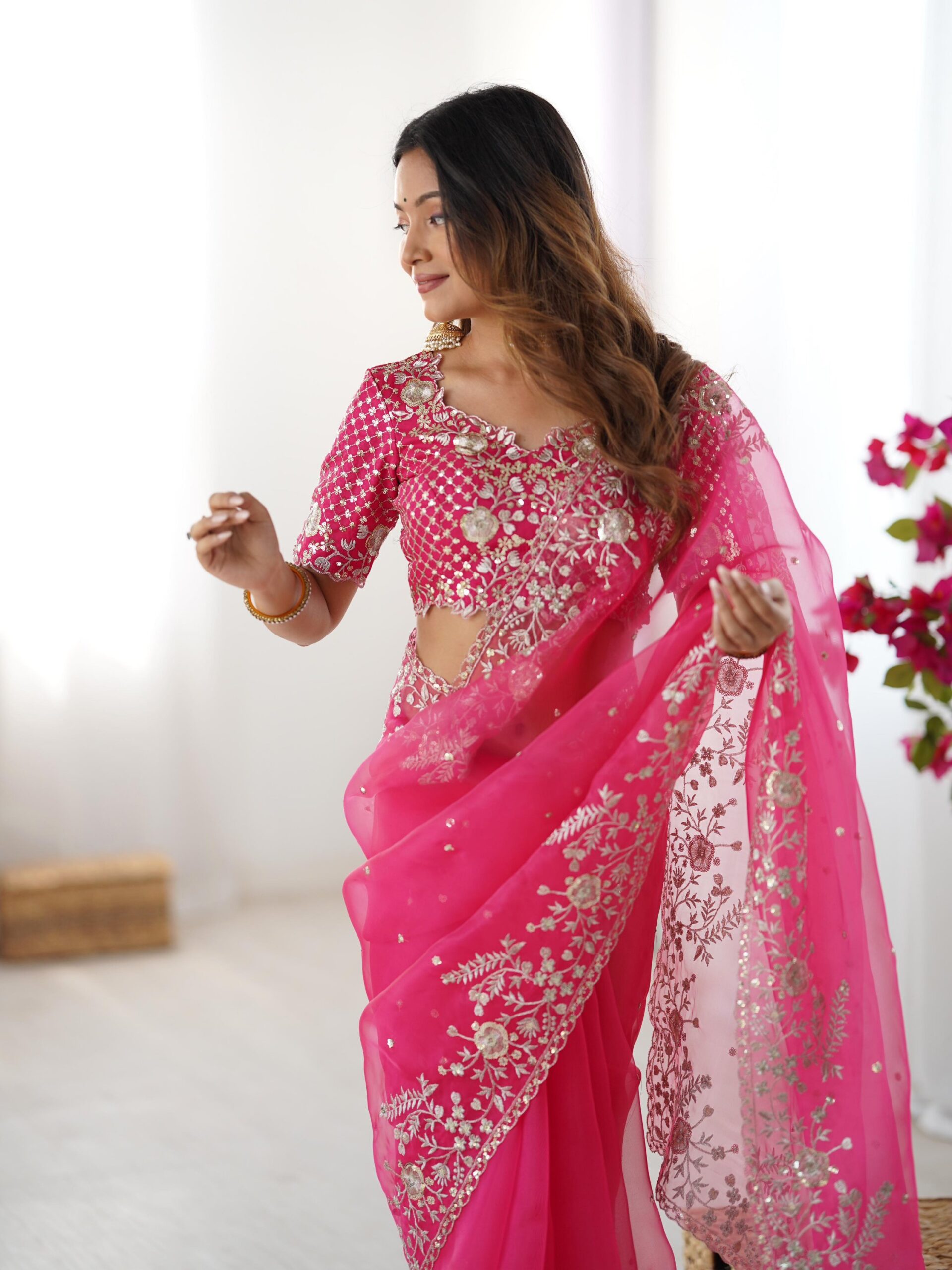 Embroidered Designer Saree - Image 6