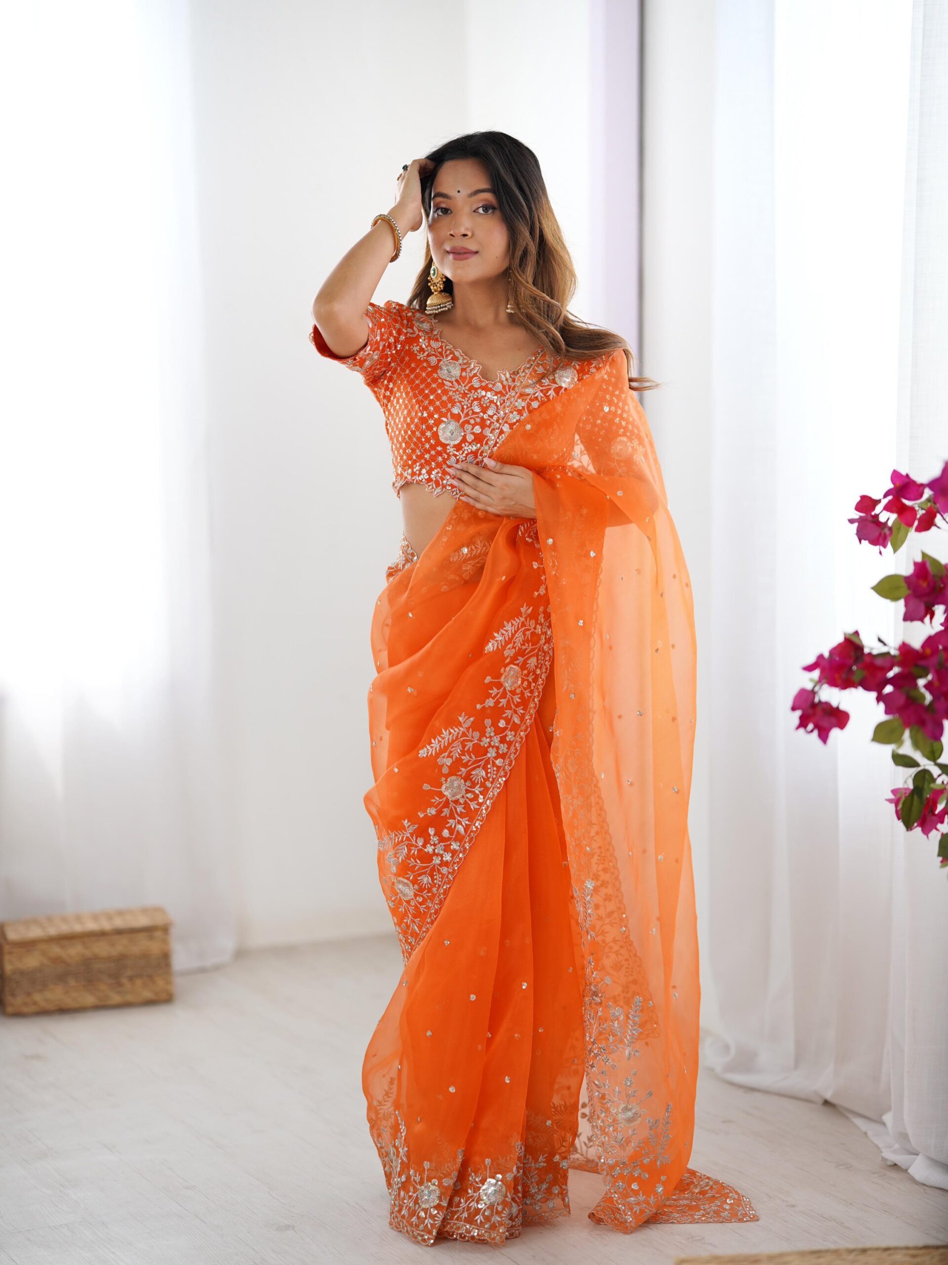 Embroidered Designer Saree - Image 28