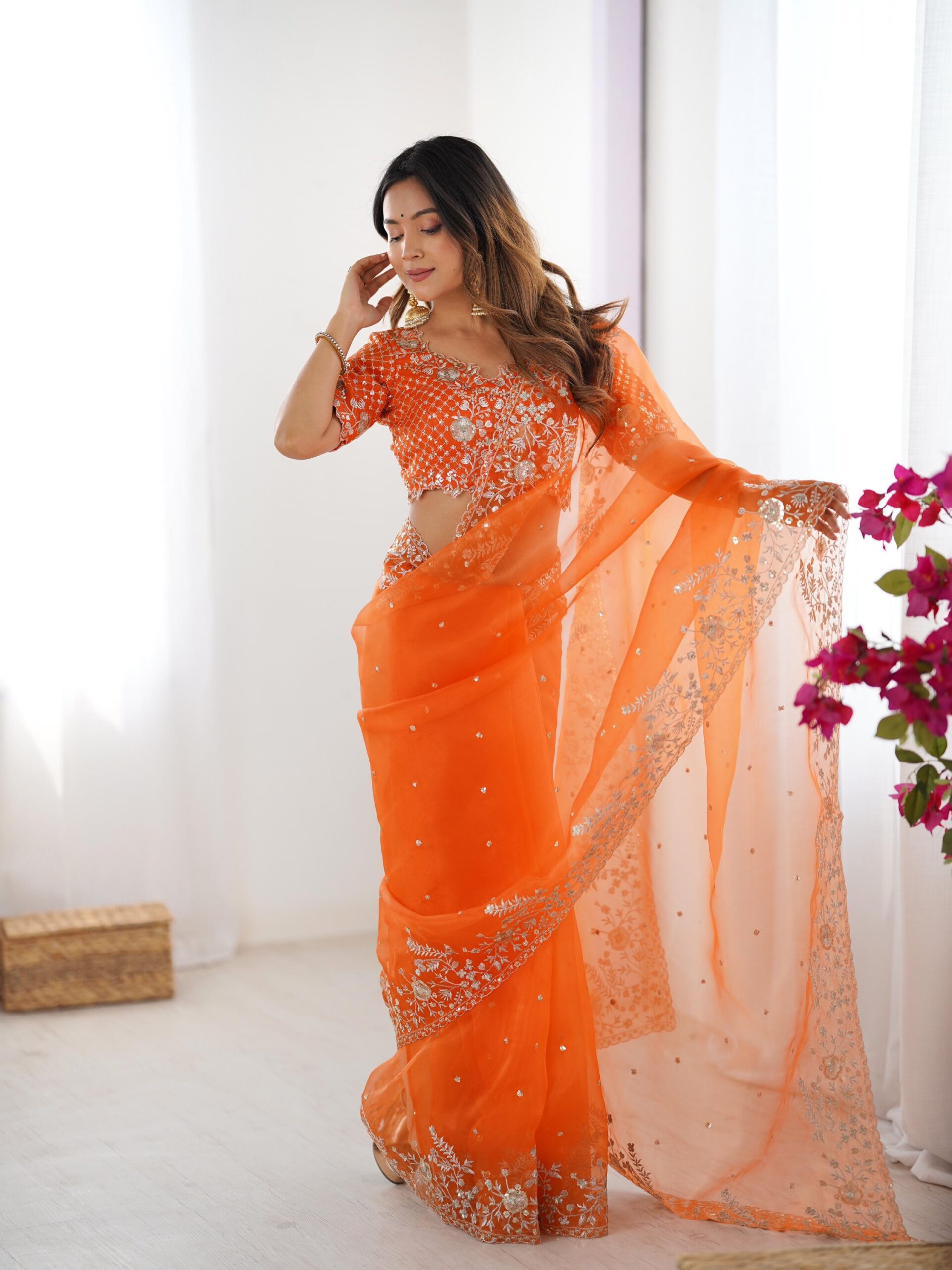 Embroidered Designer Saree - Image 27