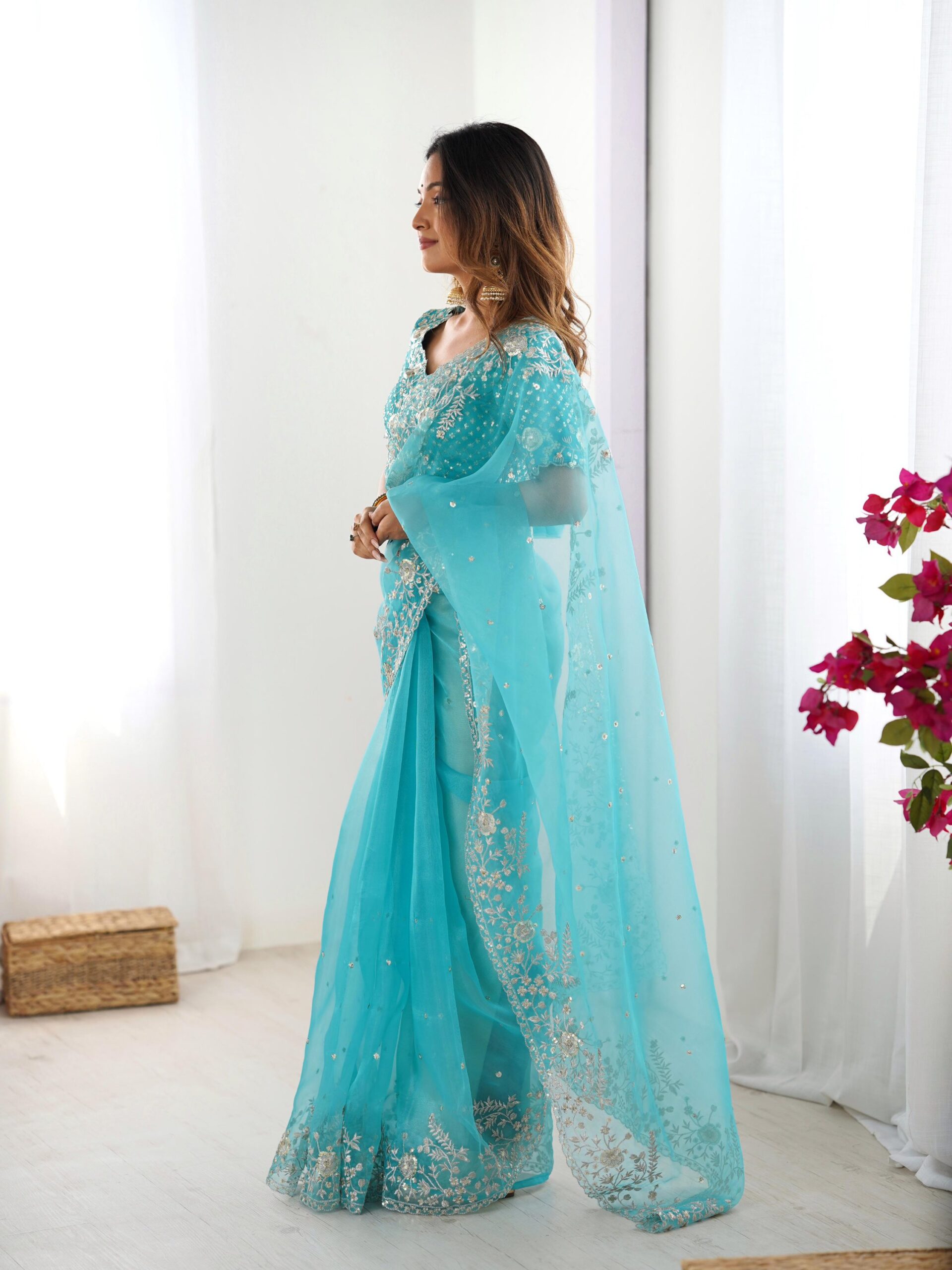Embroidered Designer Saree - Image 13