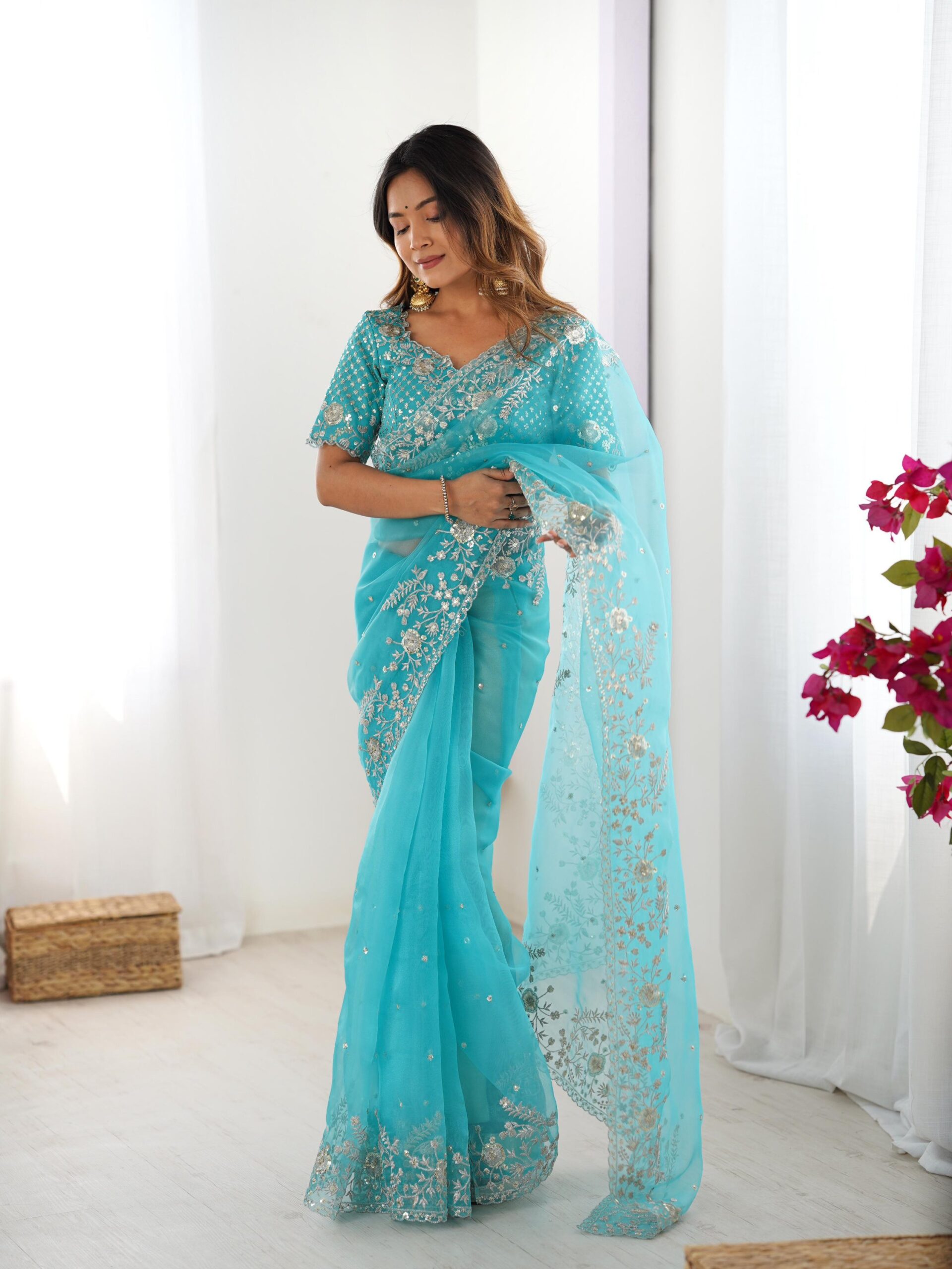 Embroidered Designer Saree - Image 12