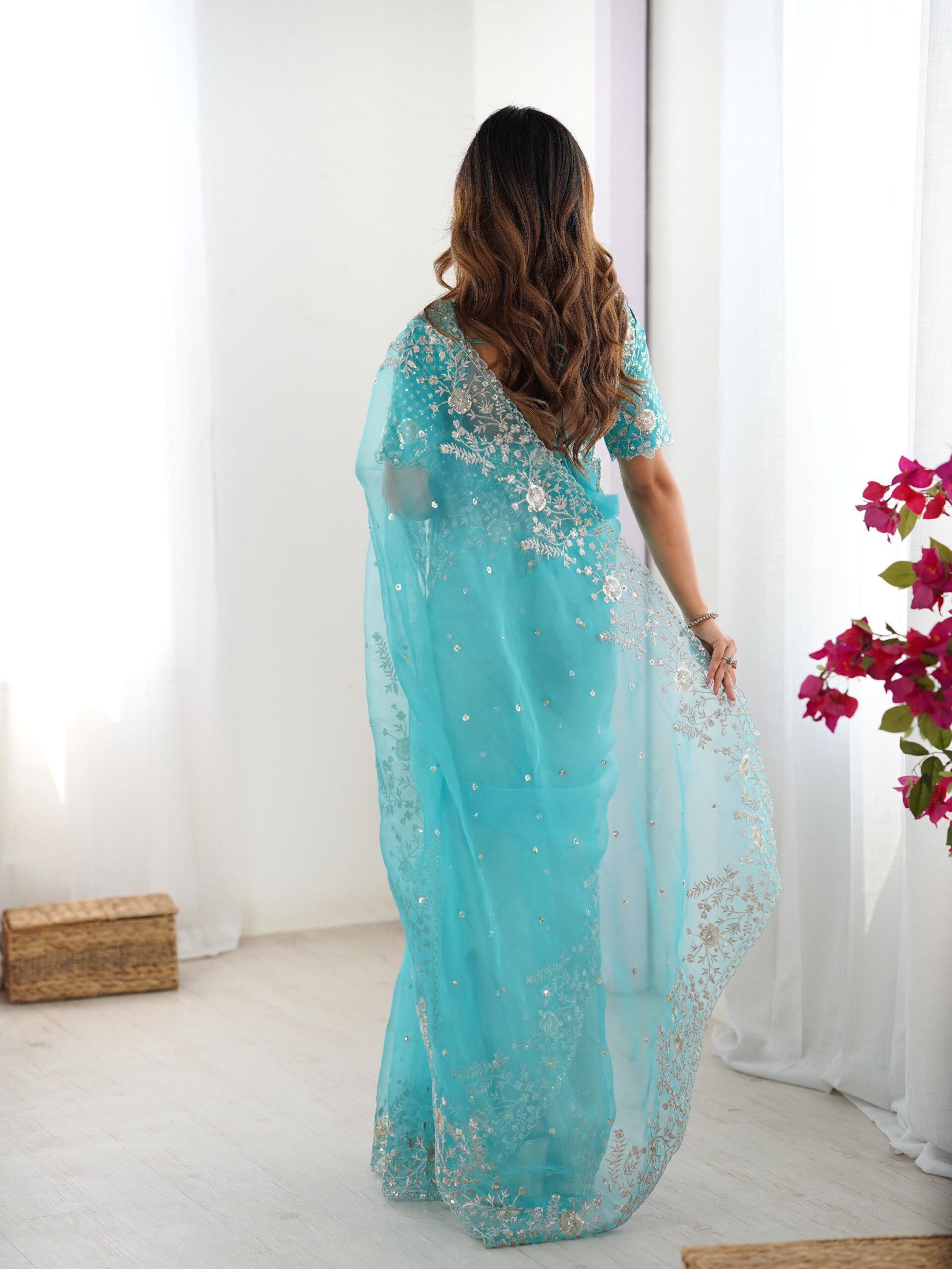 Embroidered Designer Saree - Image 19